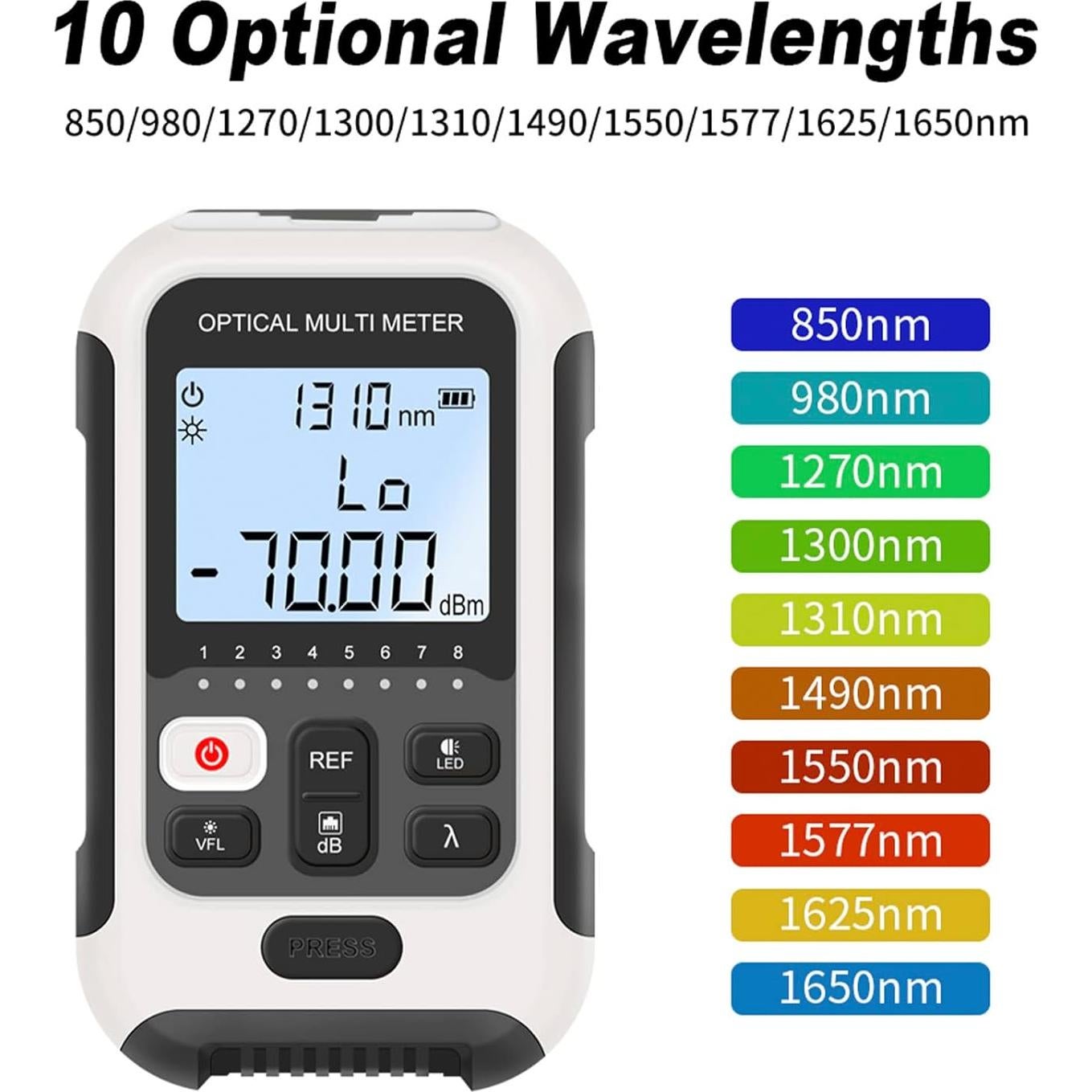 Medidor de Potencia de Fibra Óptica Fafeicy 800-1700nm