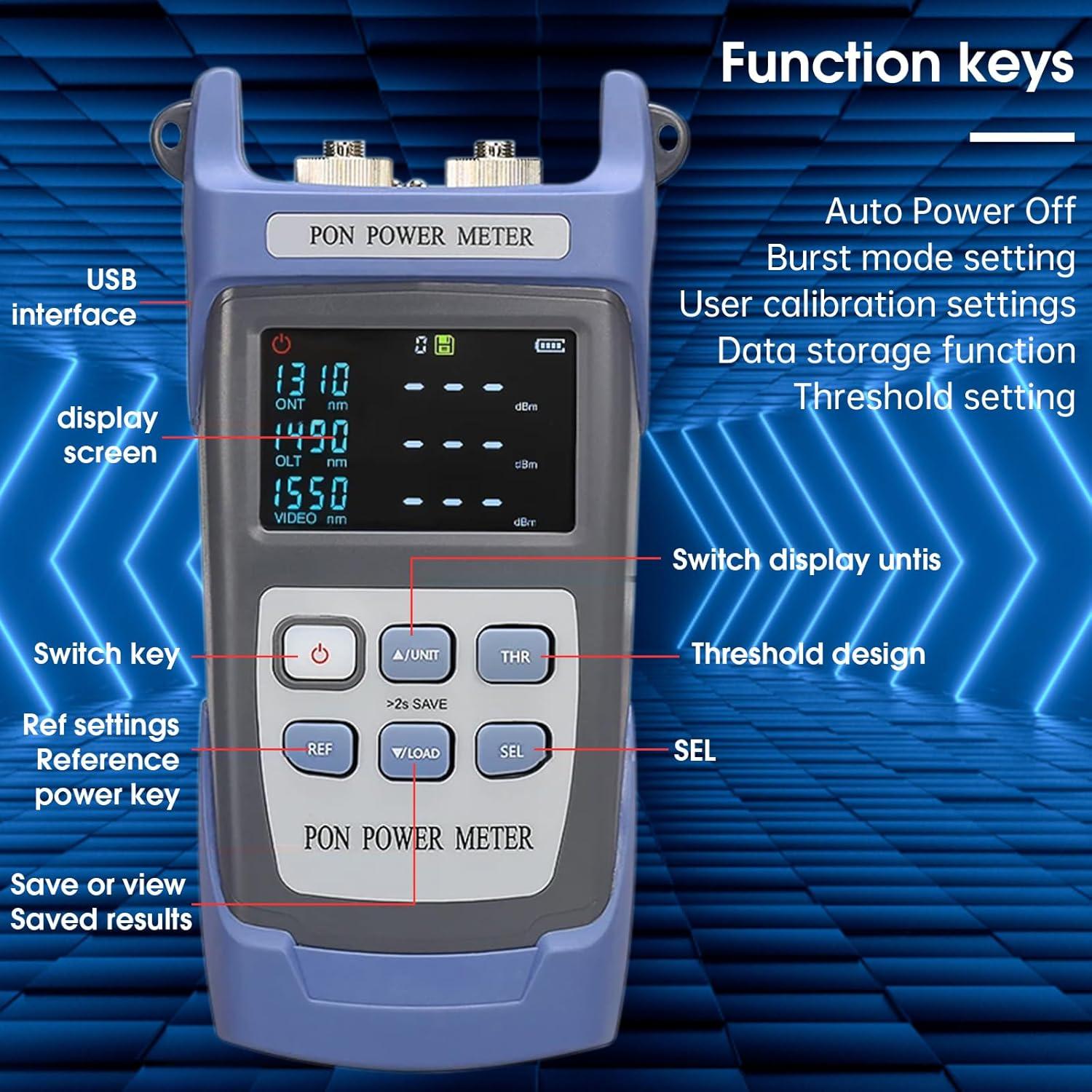 Medidor de Potencia Óptica PON Duogalia 3 Longitudes de Onda