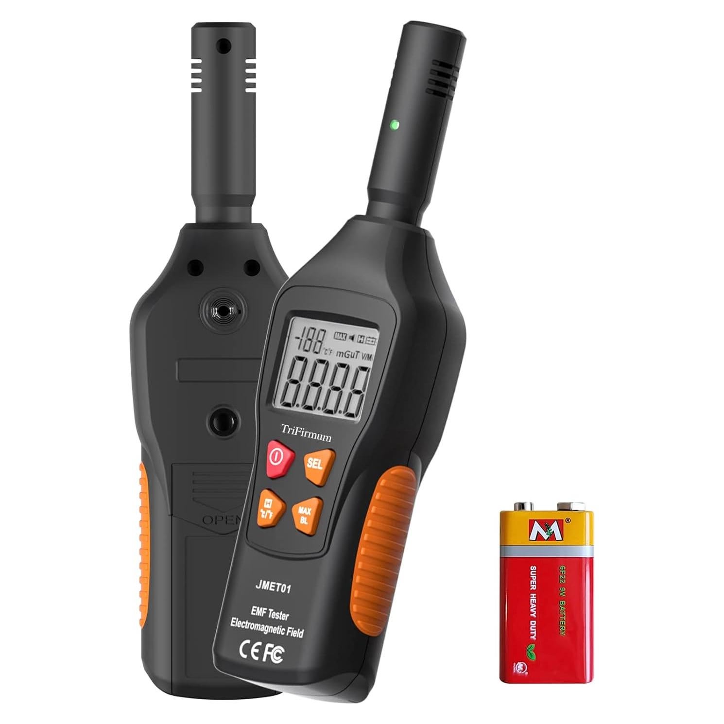 Medidor EMF 3 en 1 TriFirmum con Alarma y Pantalla LCD