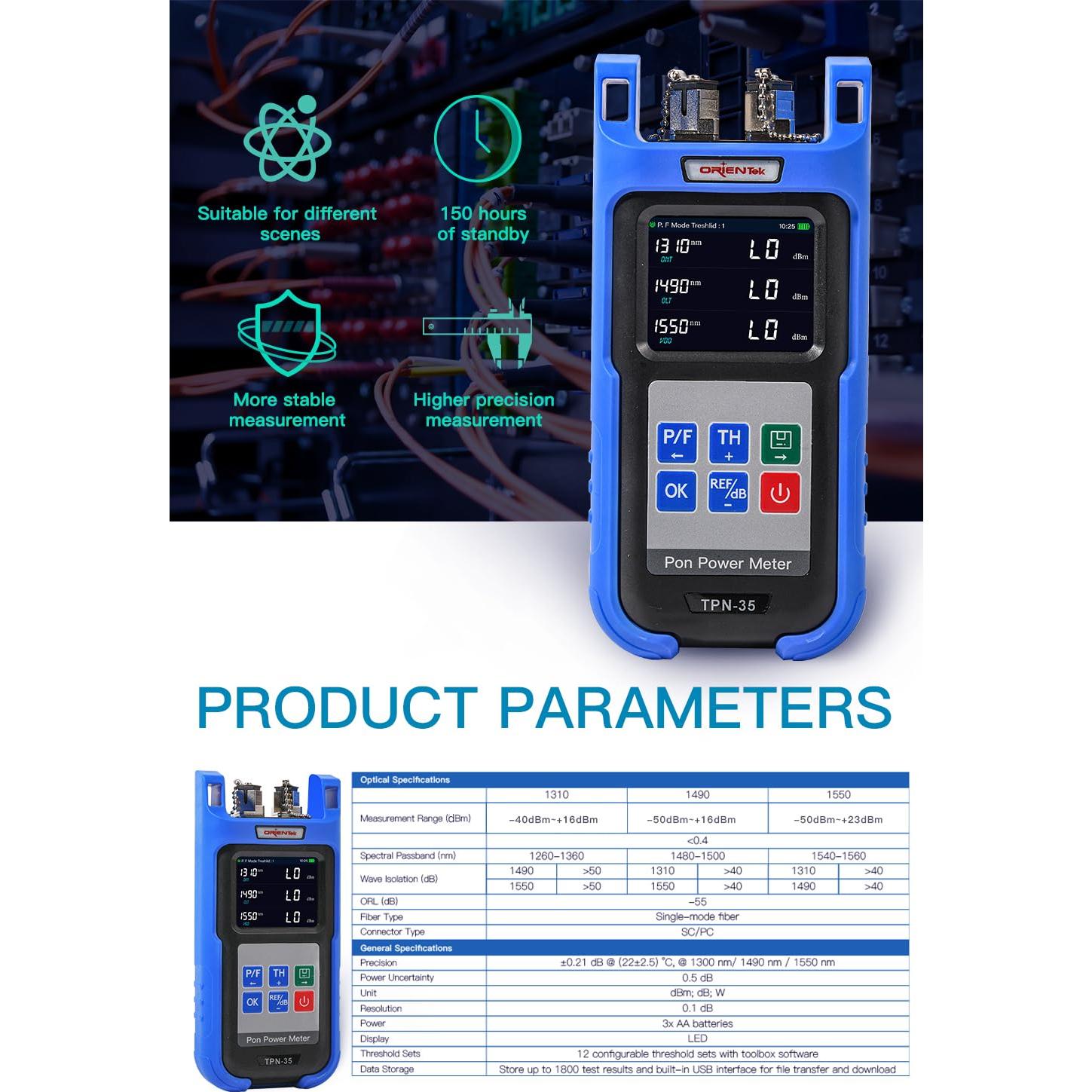 Medidor de Potencia PON TPN-35 1310/1490/1550nm SC/APC