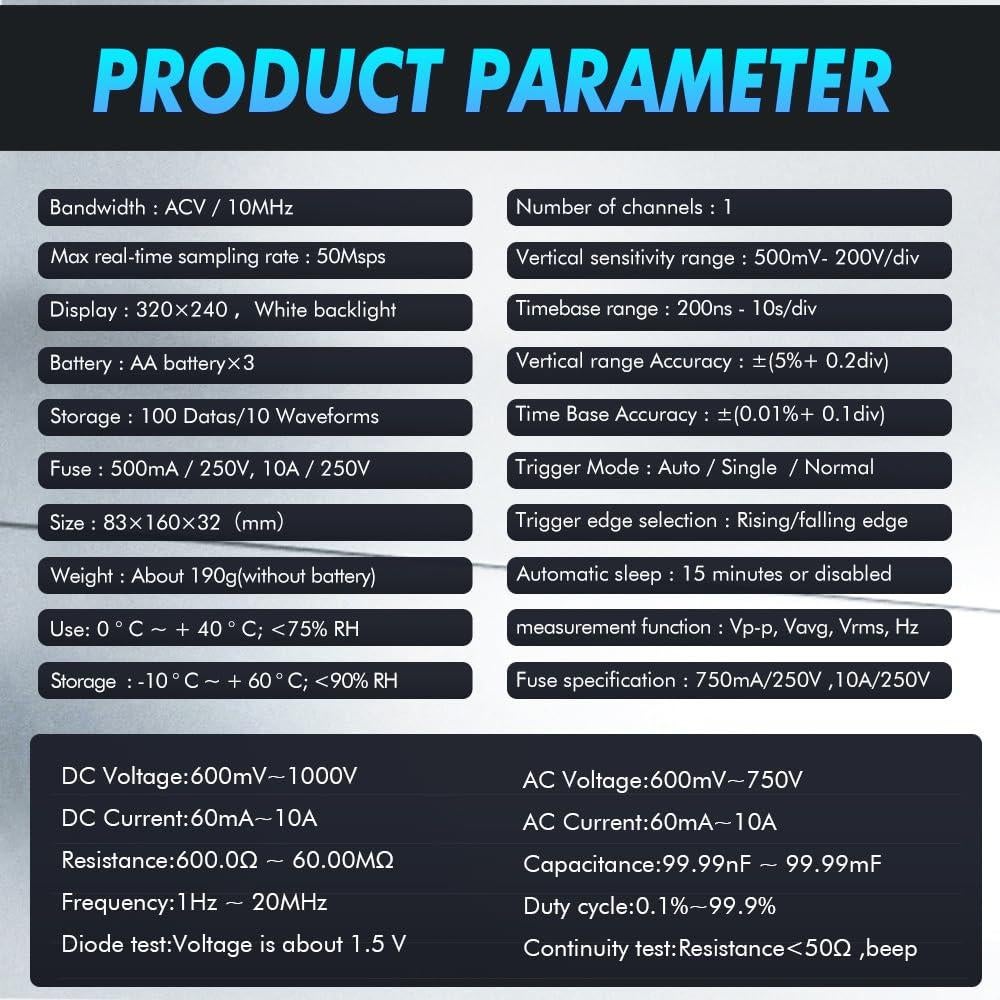 Multímetro Osciloscopio Digital Thsinde TH924 Portátil 2-en-1
