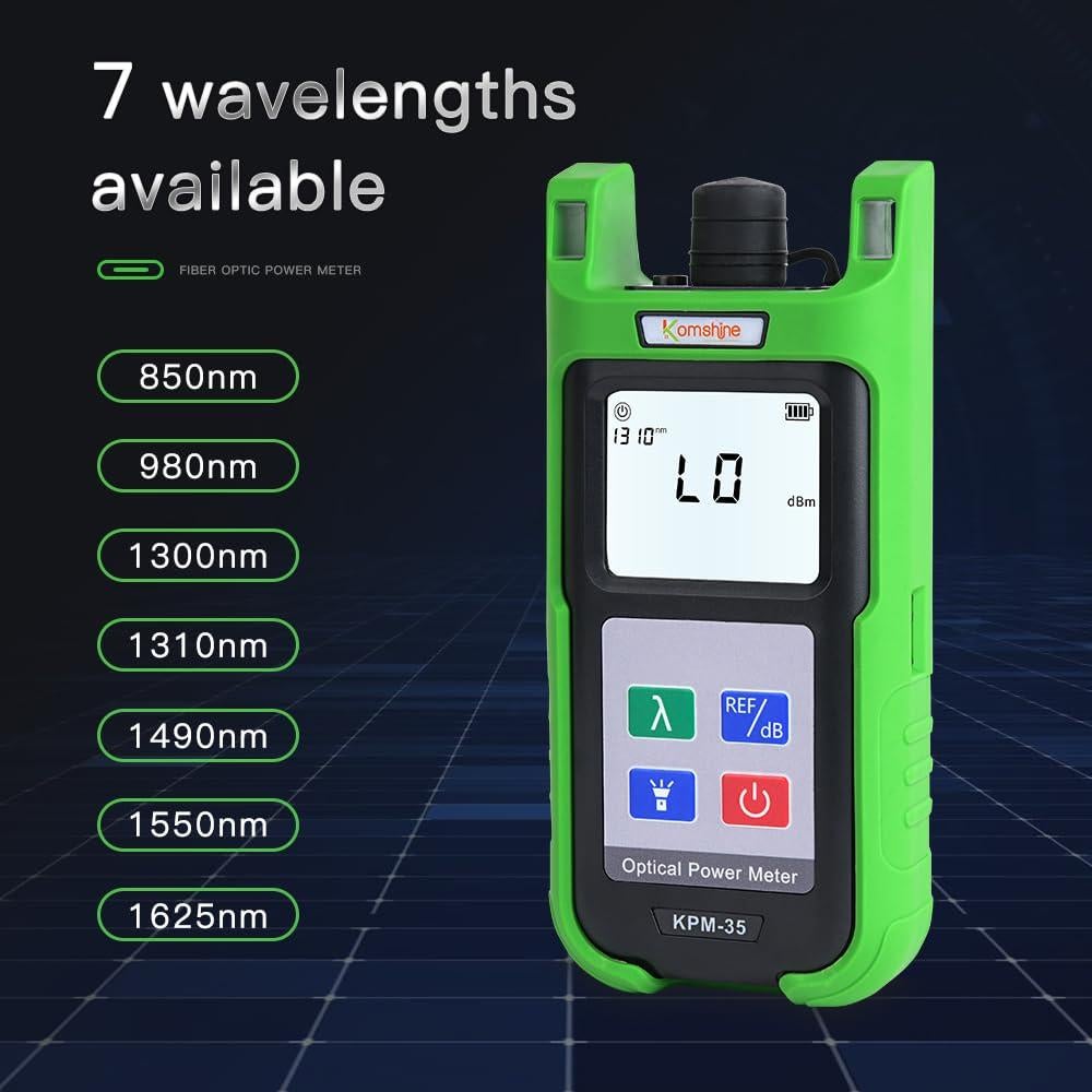 Medidor de Potencia Óptica KomShine KPM-35 7 Longitudes de Onda