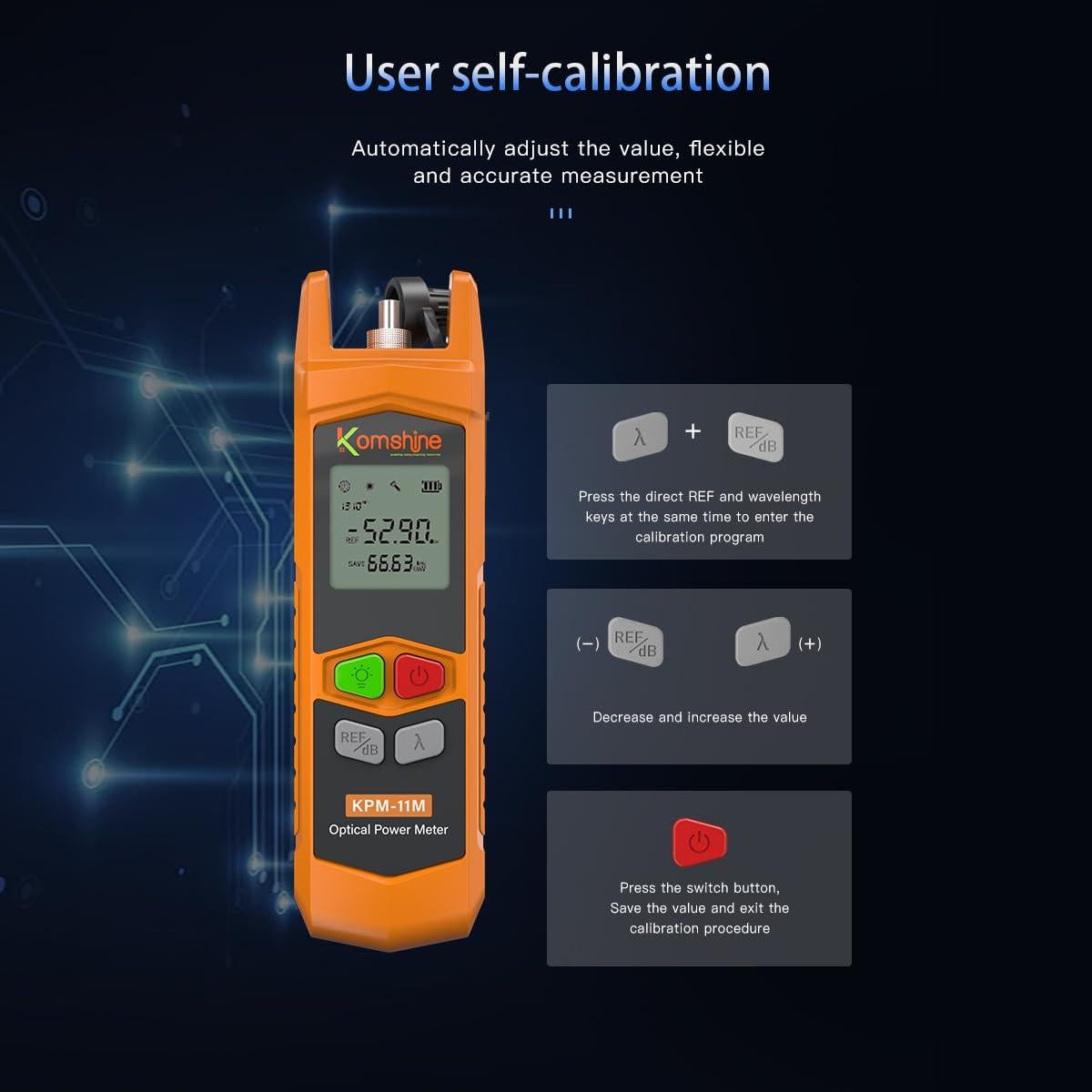 Kit de Prueba de Pérdida de Fibra Óptica Komshine KLT-12E