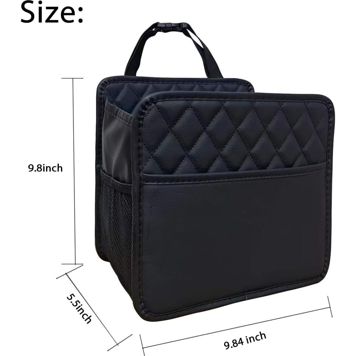 Organizador de respaldo de asiento INZSASO de cuero PU negro