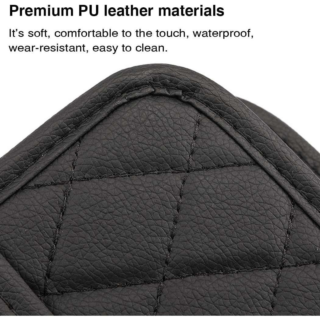 Organizador de respaldo de asiento INZSASO de cuero PU negro