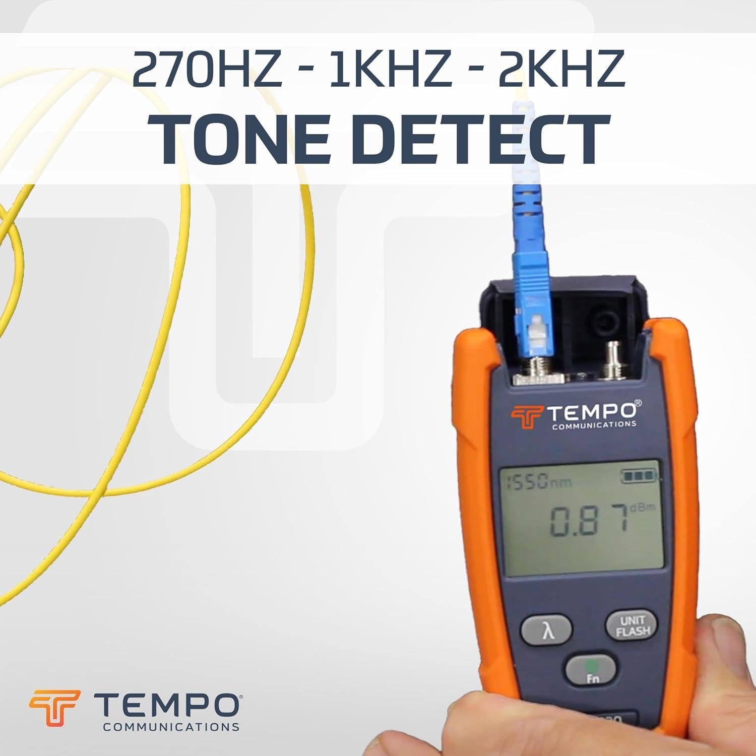 Medidor de Potencia Óptica Tempo OPM220 con Localizador de Fallas