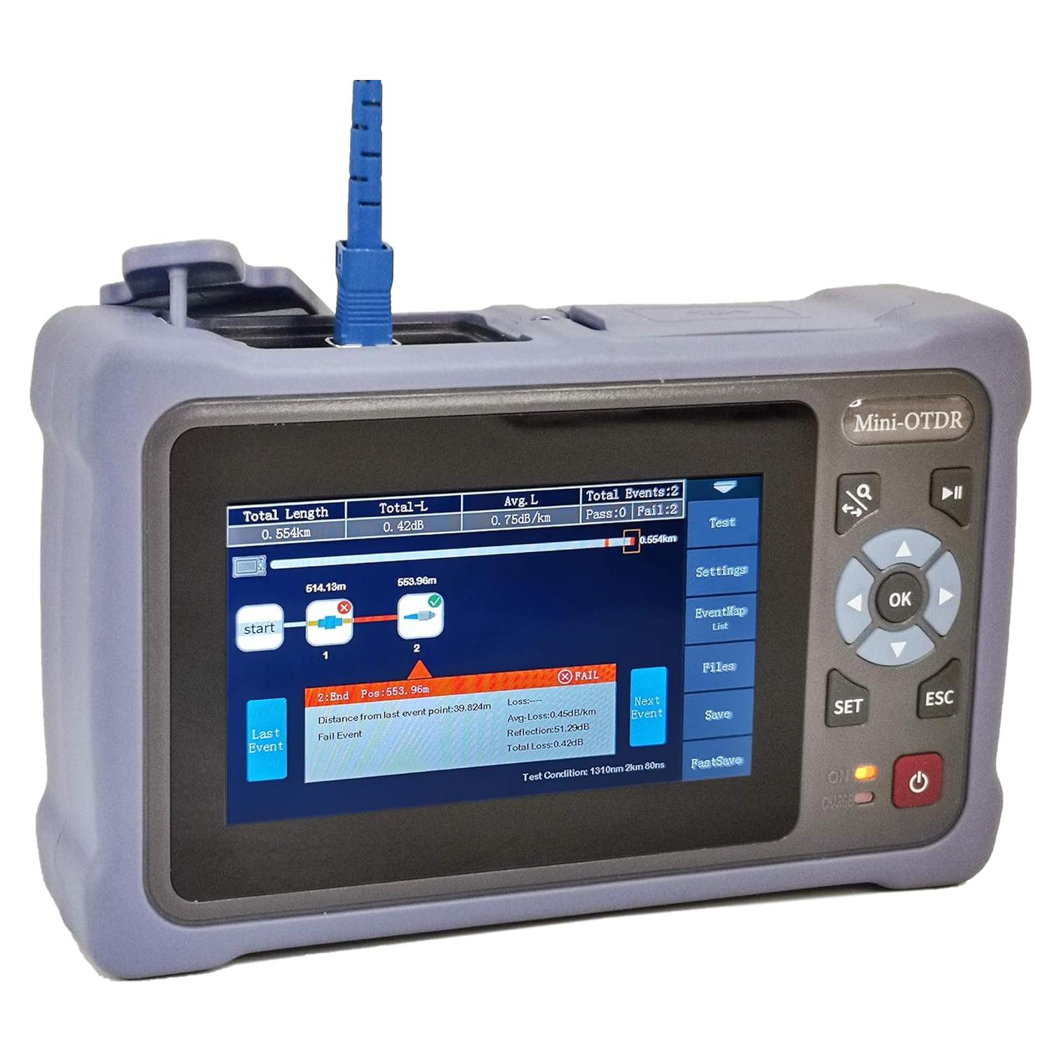 Mini-Pro SM OTDR 1310/1550nm 26/24dB Pantalla Táctil 4.3"