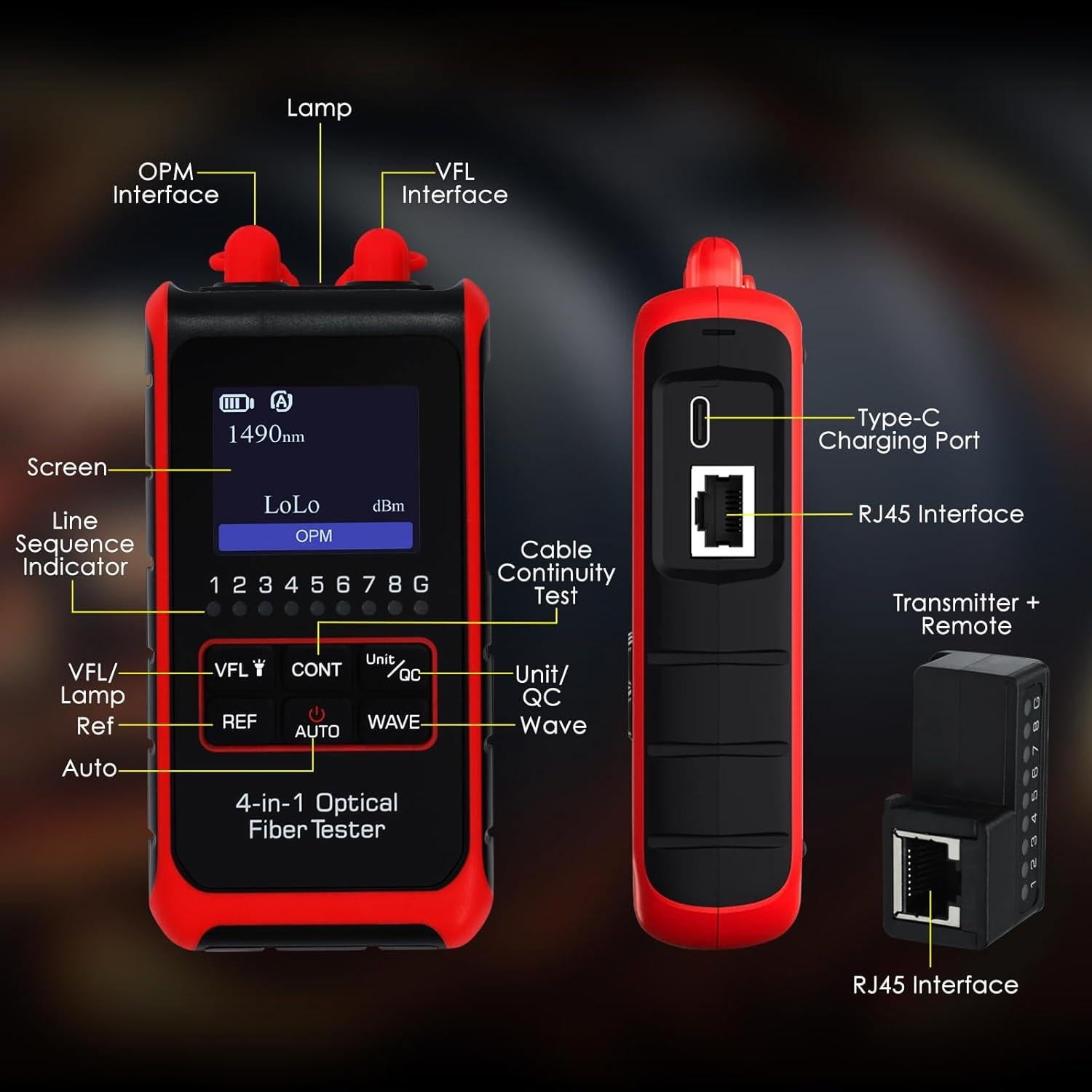 Probador de Potencia Óptica 4-en-1 Danoplus KIB0430