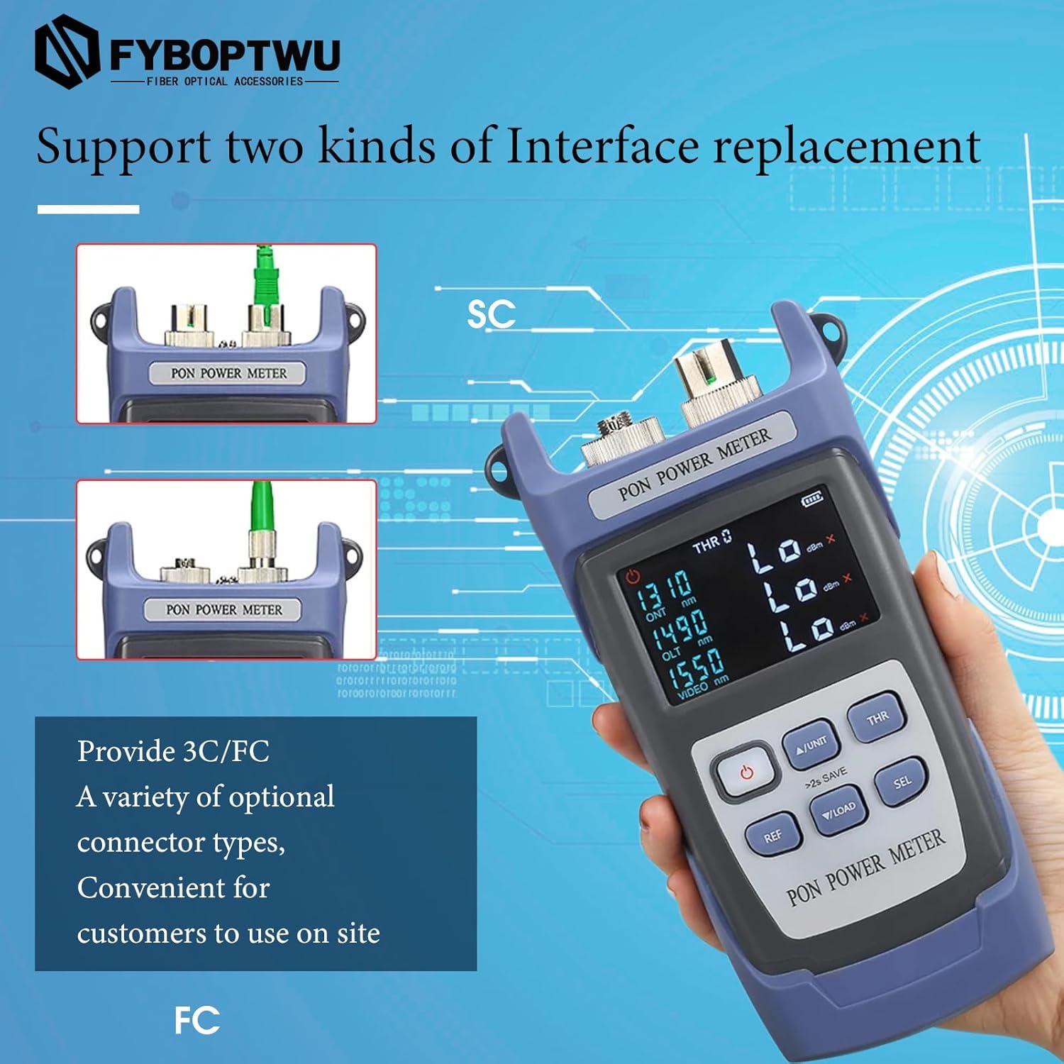 Probador de Potencia de Fibra Óptica FYBOPTWU SC-APC 4 en 1