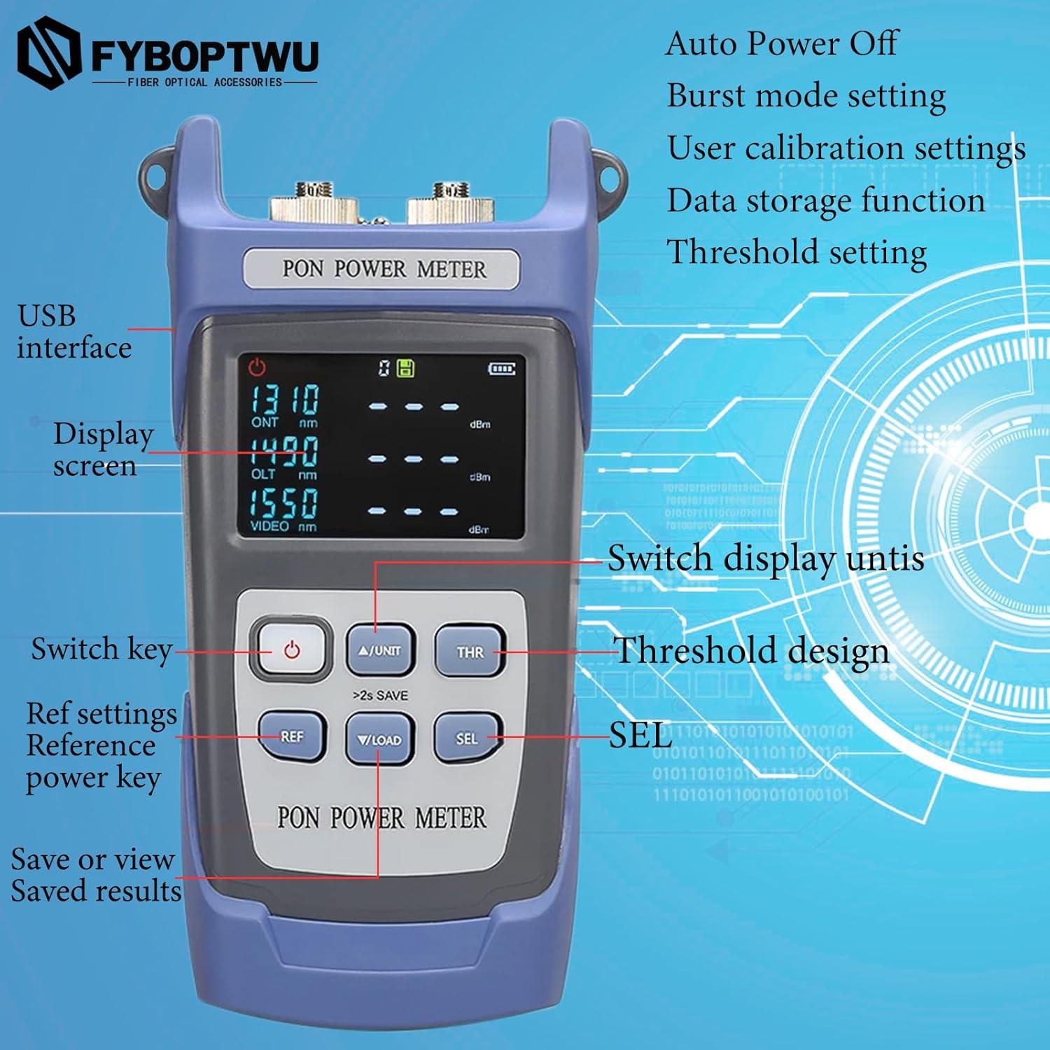 Probador de Potencia de Fibra Óptica FYBOPTWU SC-APC 4 en 1