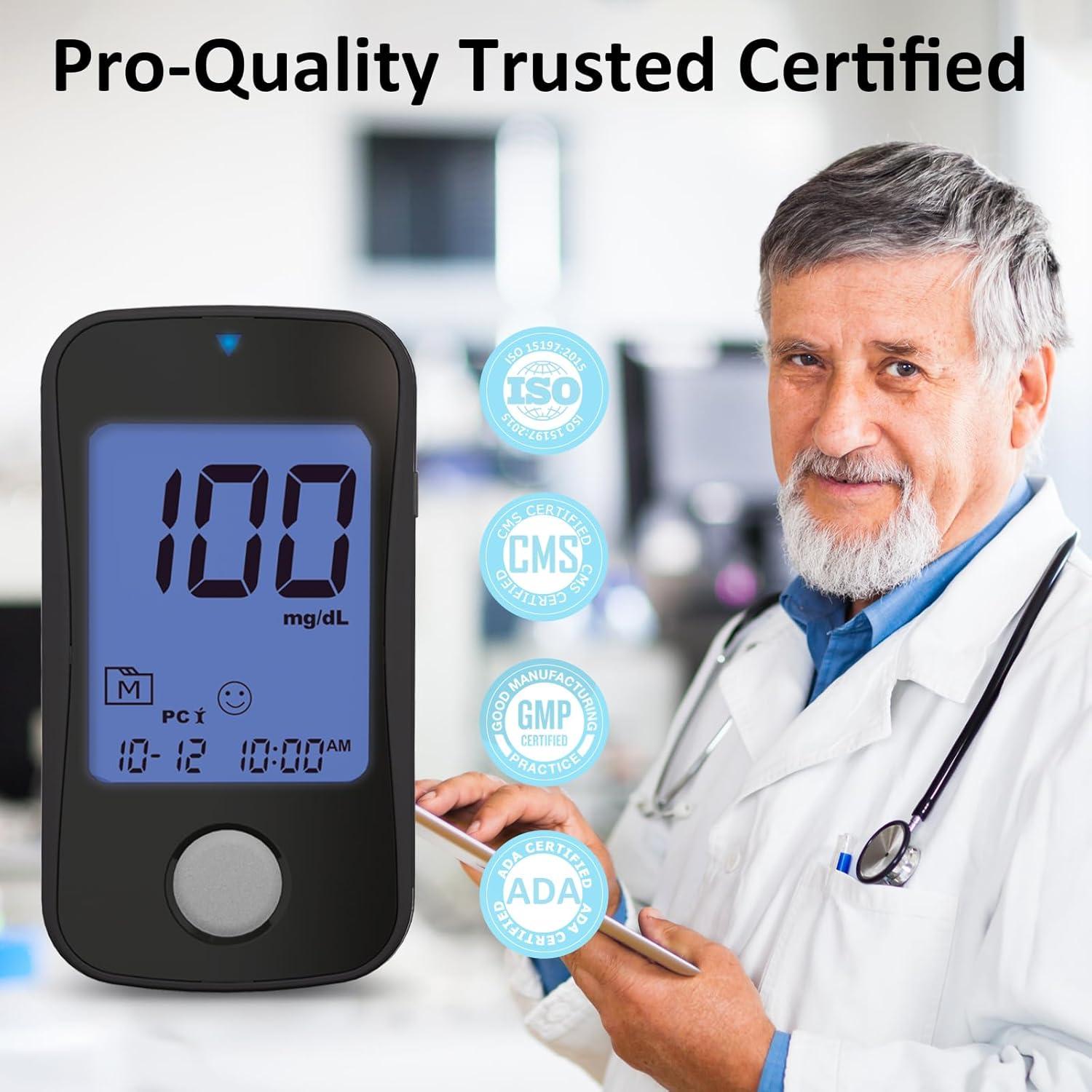 Kit de Monitoreo de Glucosa HanrayCare TD-4125 con 100 Tiras