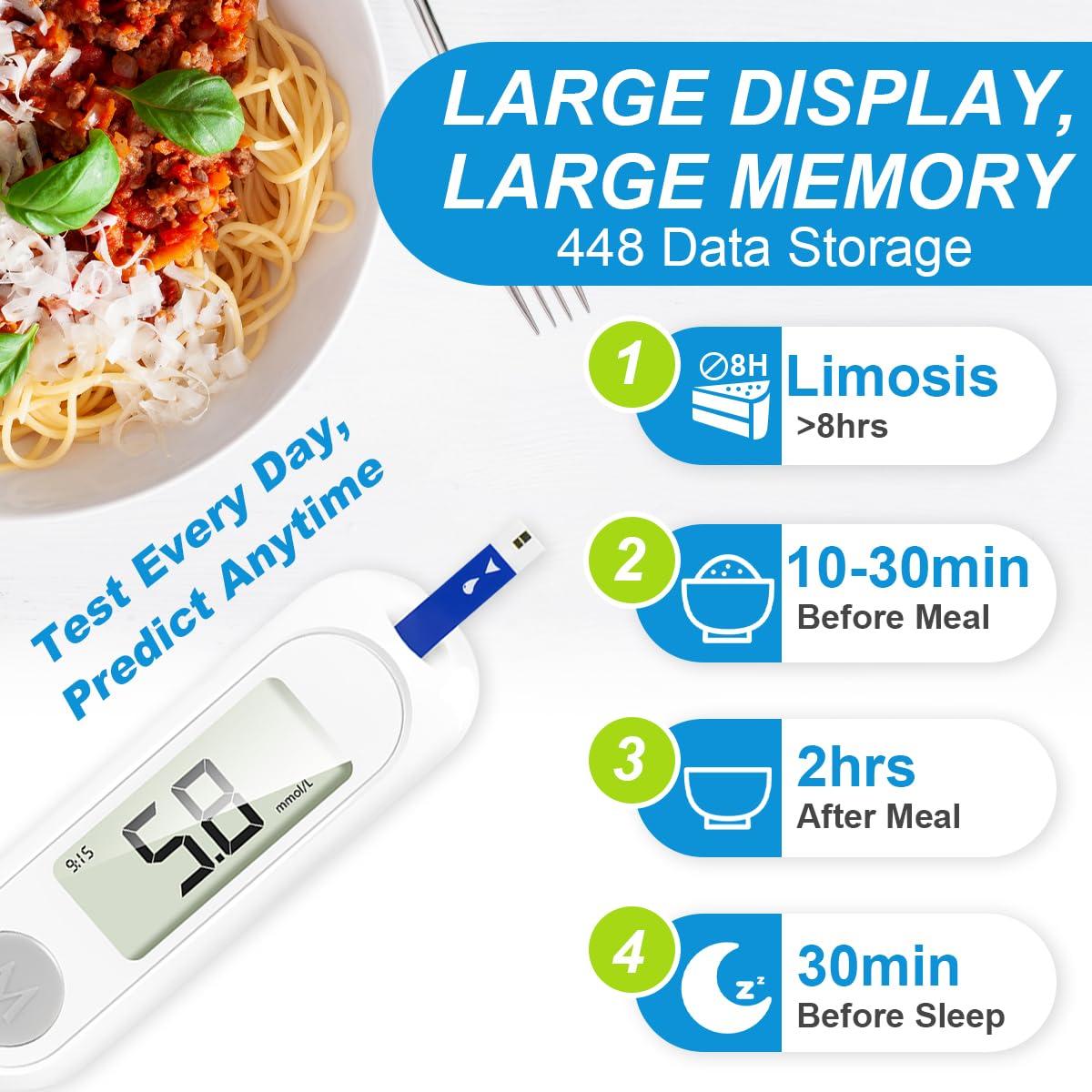 Kit de Monitor de Glucosa CAKRNPS con 50 Tiras y Lancetas