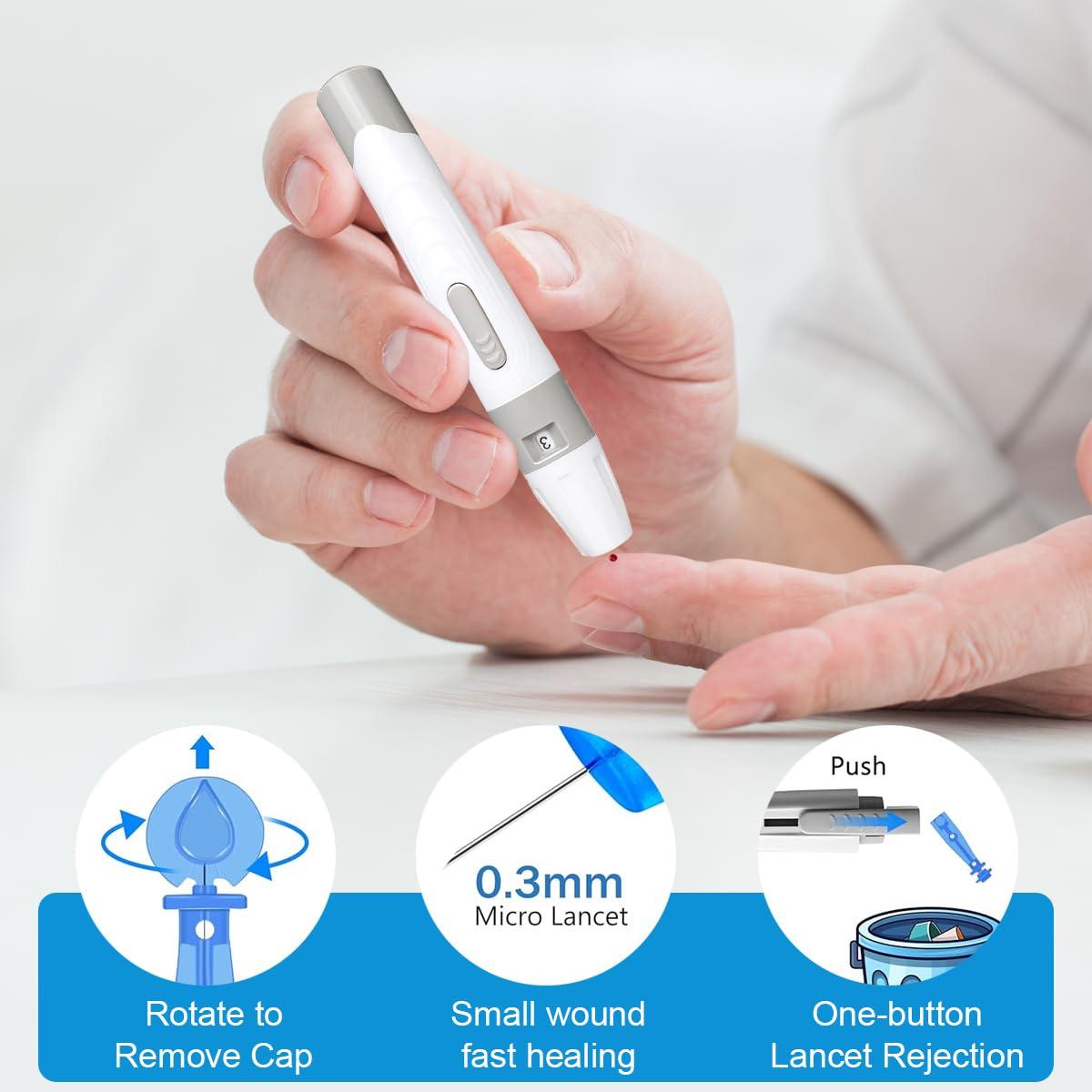 Kit de Monitor de Glucosa CAKRNPS con 50 Tiras y Lancetas