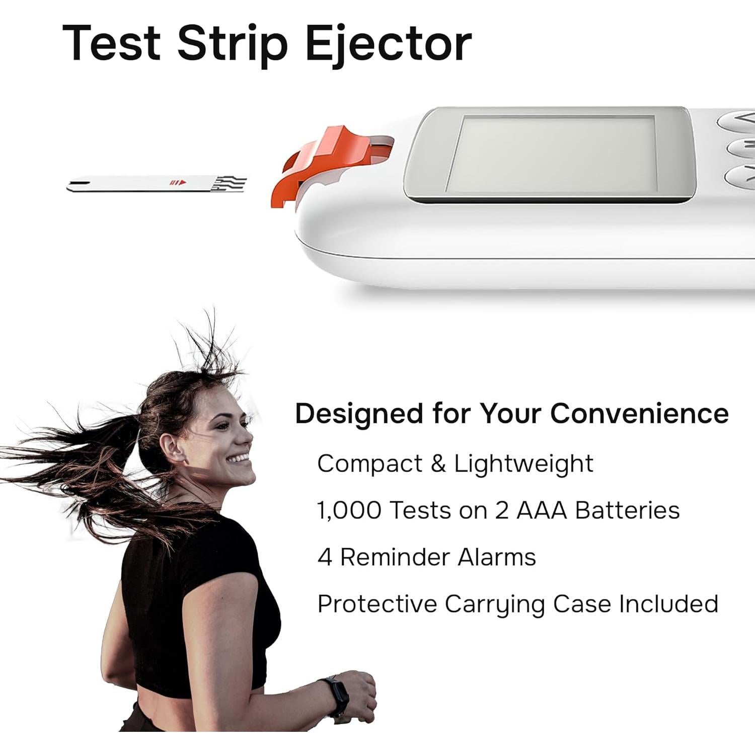 Kit de Monitor de Glucosa Gluco-Care - Pantalla Grande, Resultados Rápidos