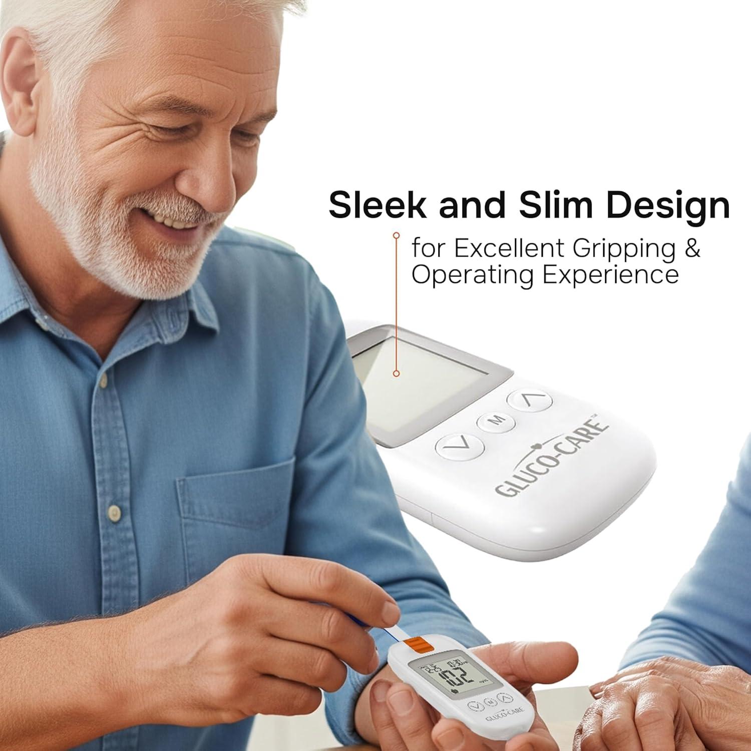 Kit de Monitor de Glucosa Gluco-Care - Pantalla Grande, Resultados Rápidos