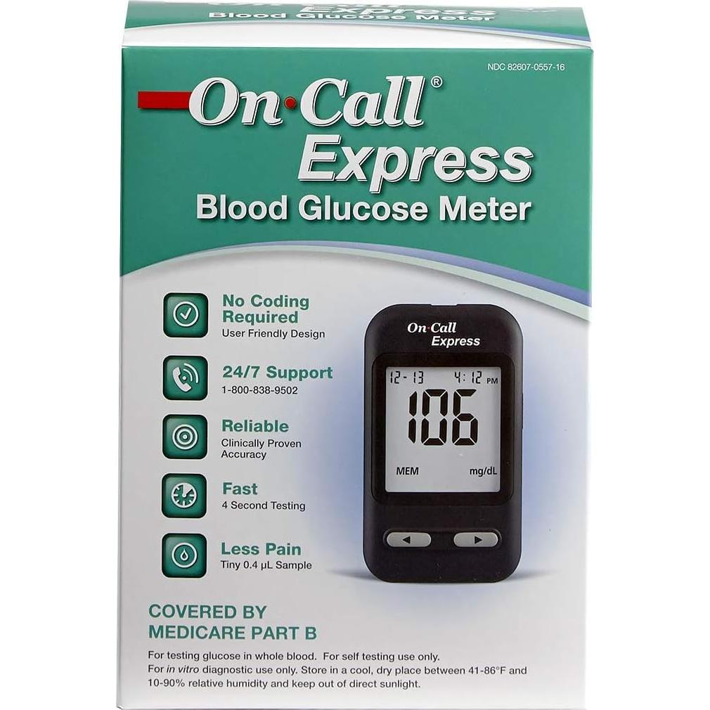 Kit de Pruebas de Diabetes On Call Express - Medidor de Glucosa