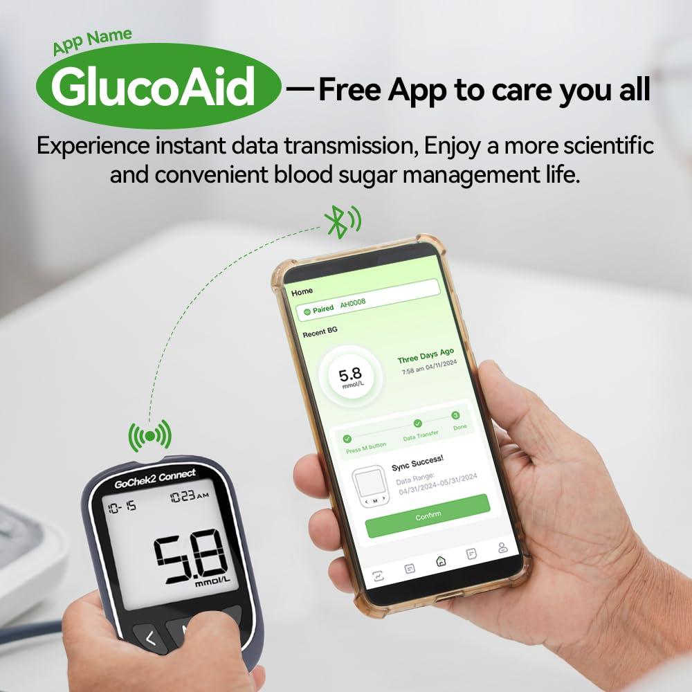 Kit de Prueba de Azúcar en Sangre MicroTech Bluetooth 10 Tiras