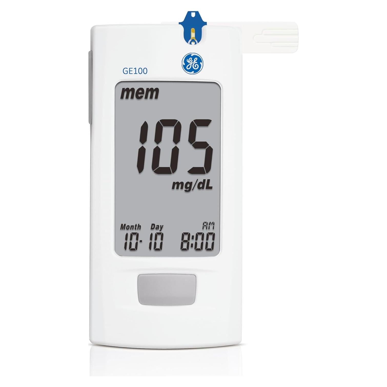 Medidor de Glucosa en Sangre GE100 - Pantalla Grande, Resultados Rápidos