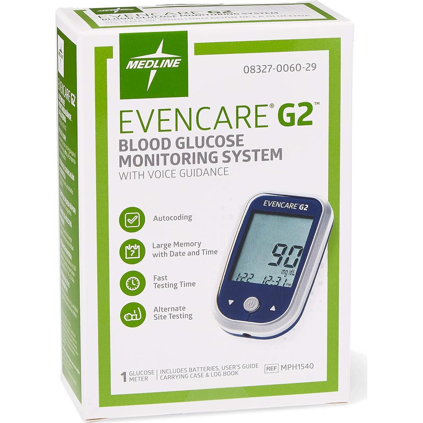 Medidor de Glucosa Medline EvenCare G2 - Resultados en 6 Segundos