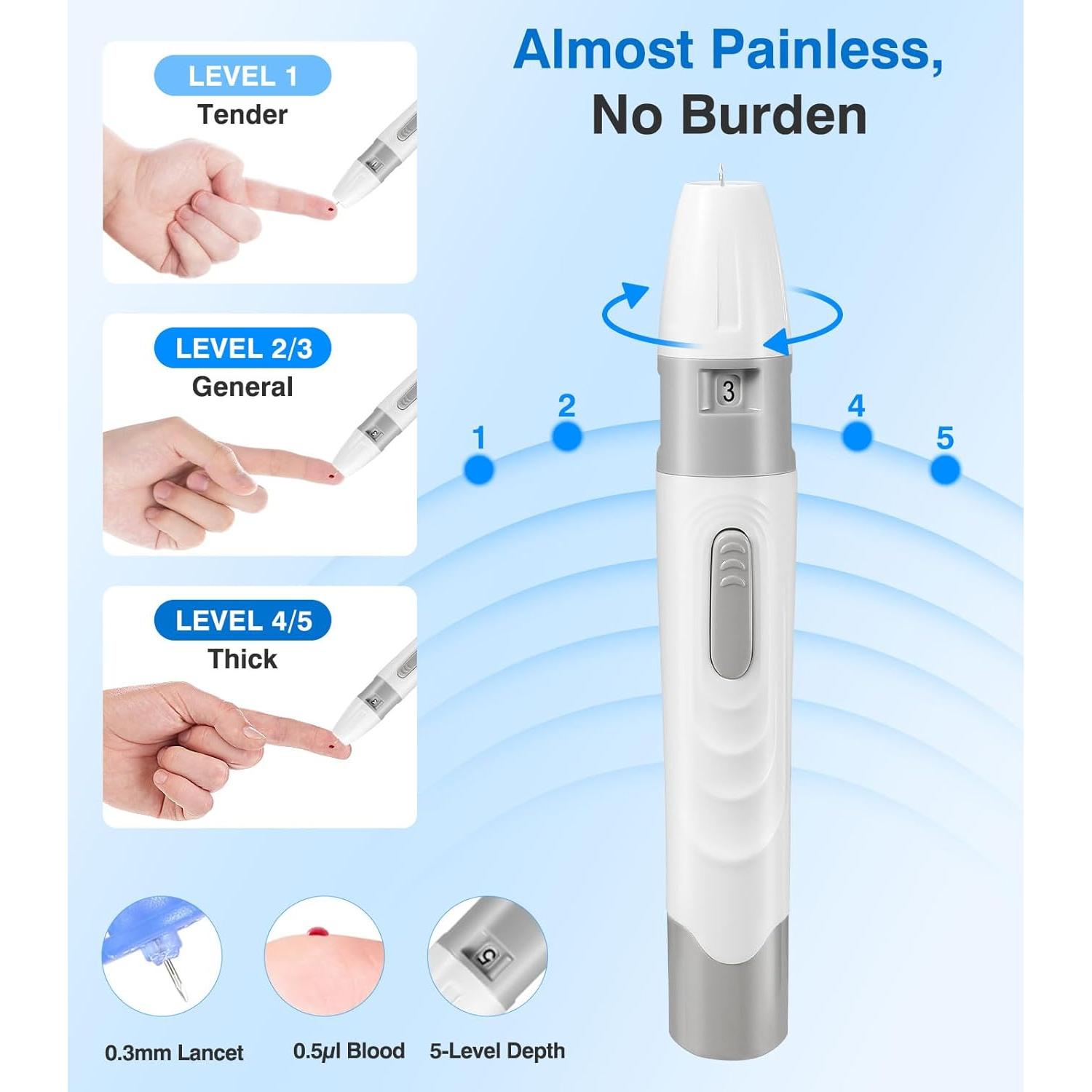 Kit de Monitor de Glucosa Glucoracy G-425 con 100 Tiras y Lancetas