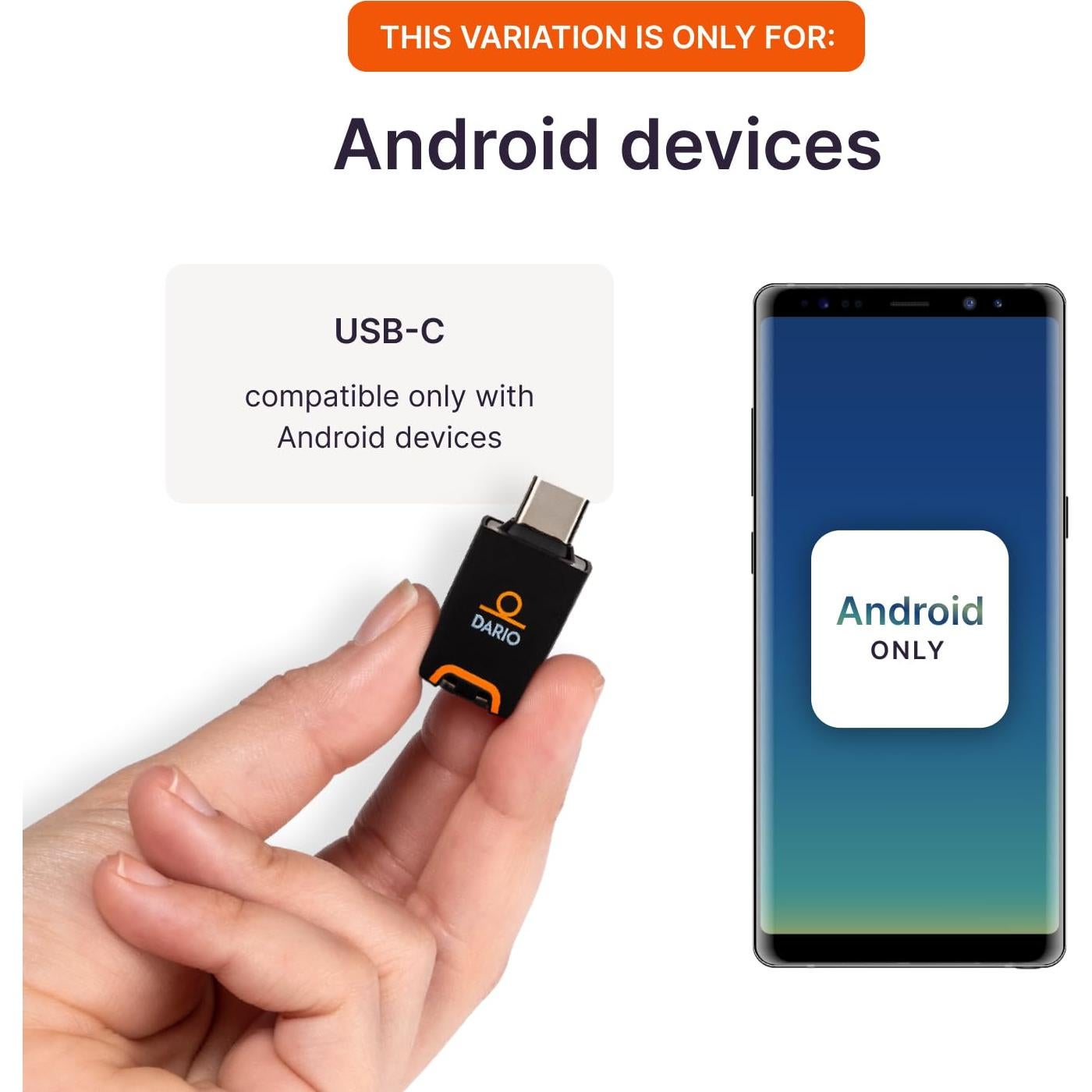DARIO Kit de Monitor de Glucosa USB-C para Android - 25 Tiras y 10 Lancetas