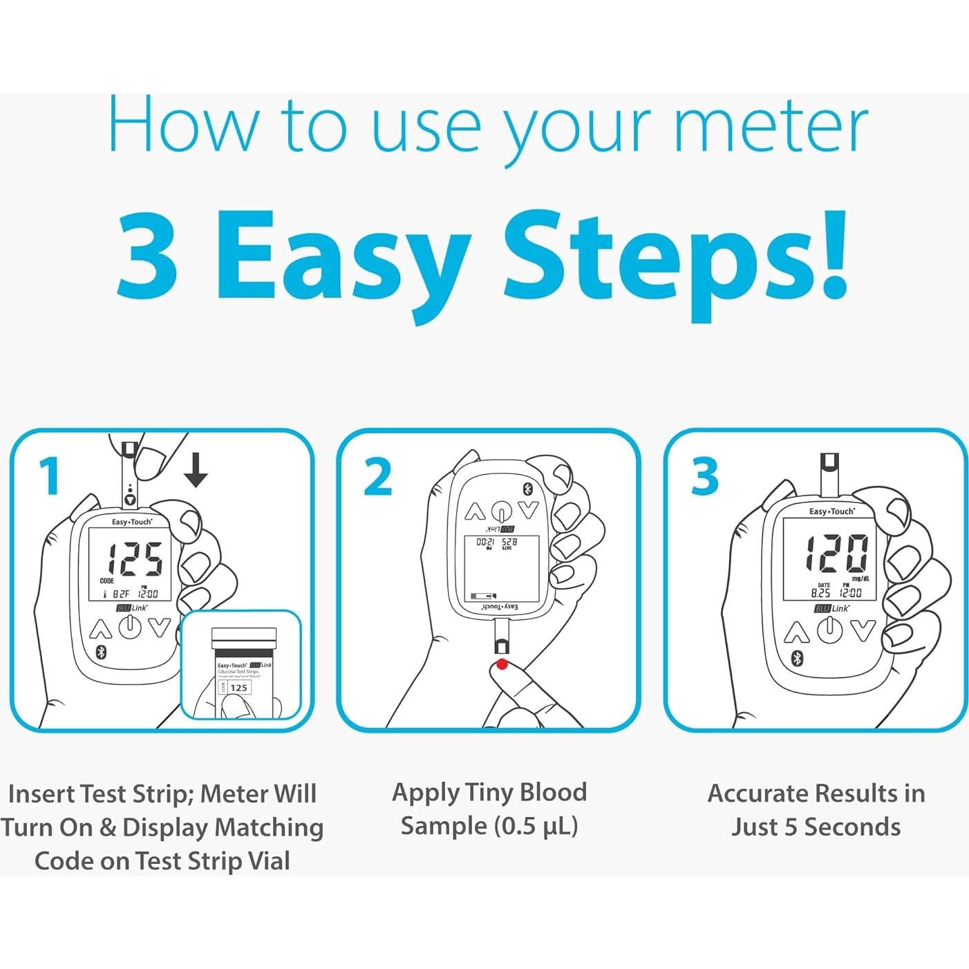 Monitor de Glucosa Easy Touch Blulink con Lancetas y App