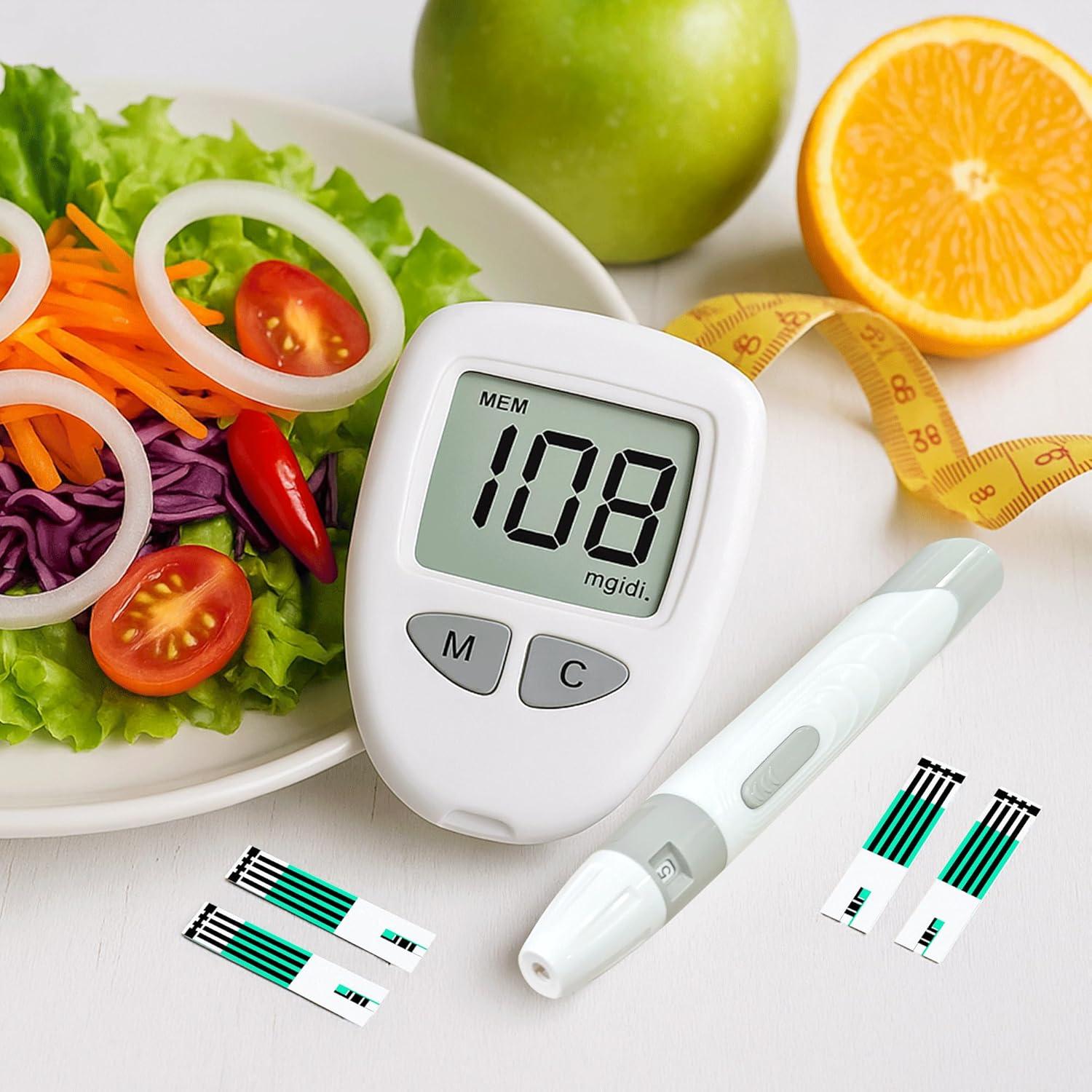 Medidor de Glucosa en Sangre CAKRNPS G-520 con Tiras y Lancetas