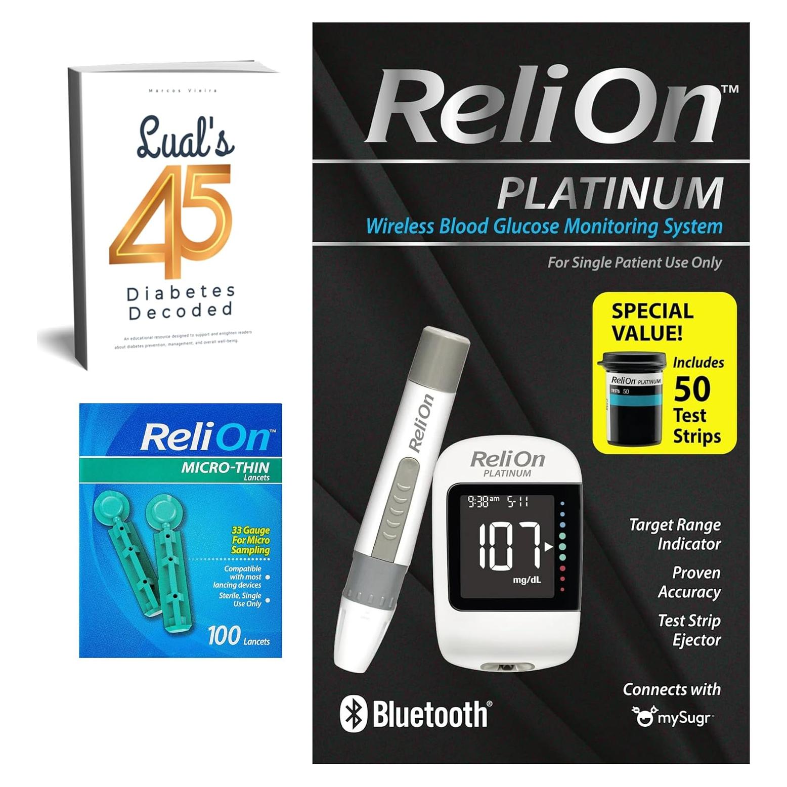 Kit de Monitoreo de Glucosa Inalámbrico LUAL con 50 Tiras