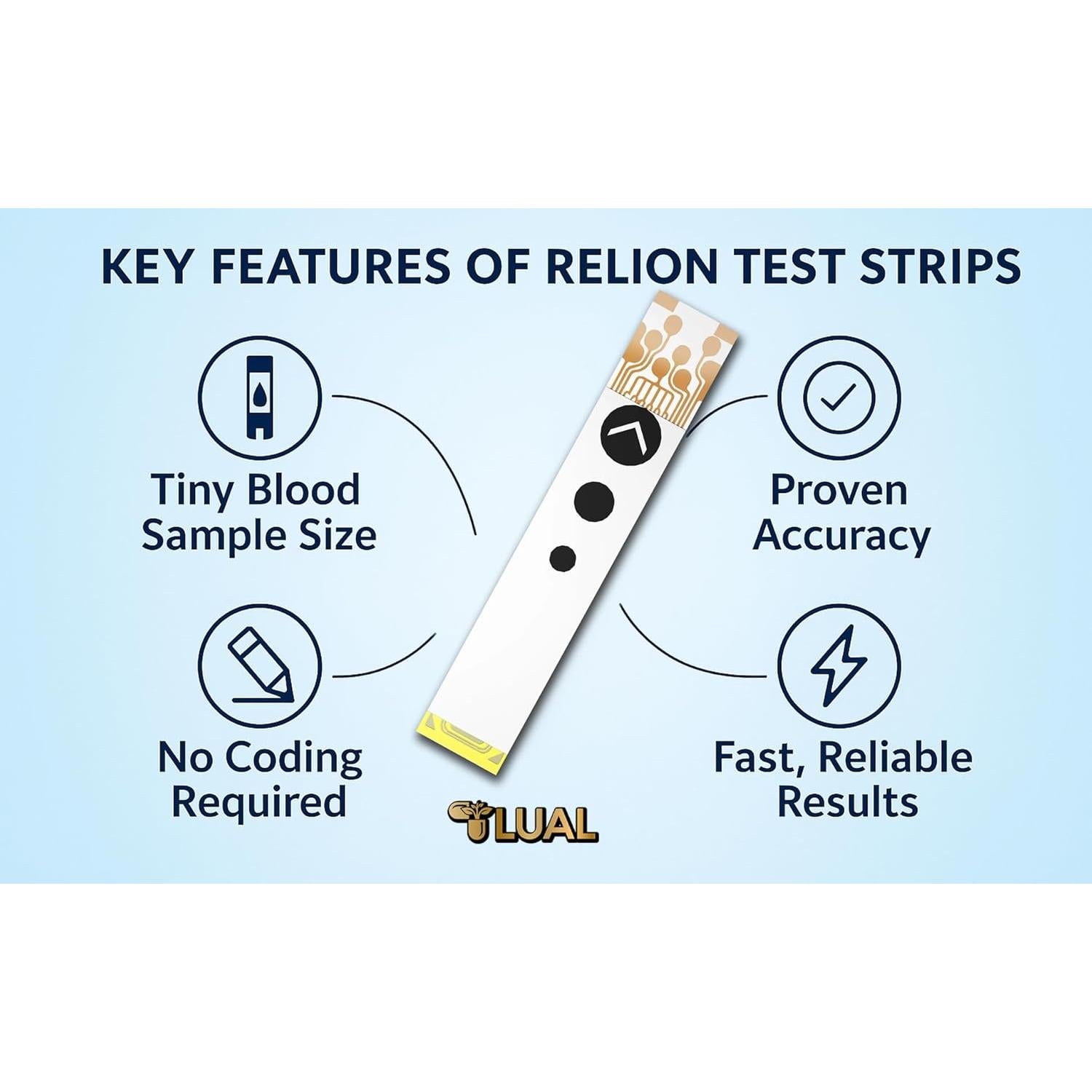 Kit de Monitoreo de Glucosa Inalámbrico LUAL con 50 Tiras