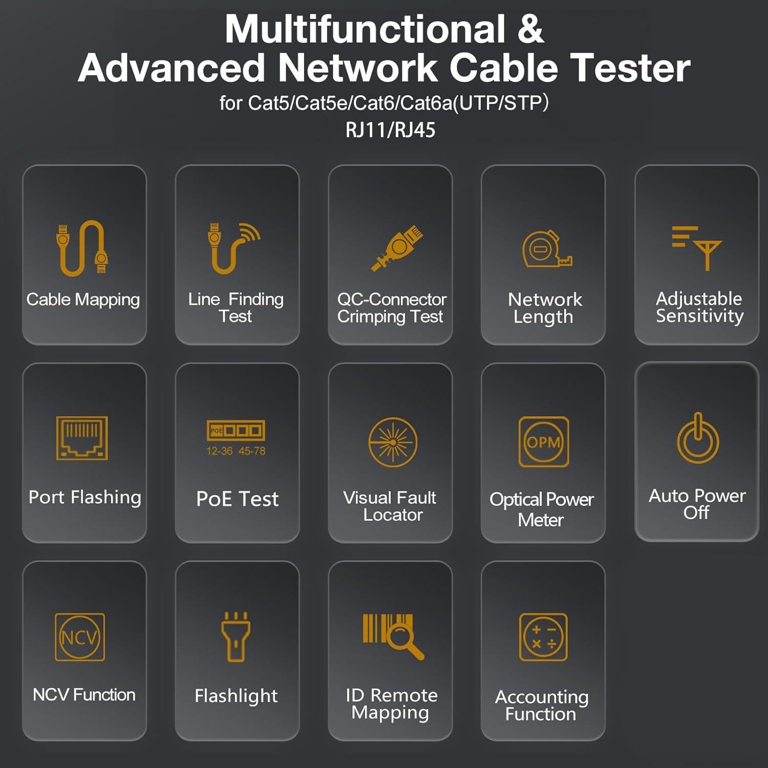 Probador de Cable de Red FIXCHIGO 10 en 1 600m OPM VFL