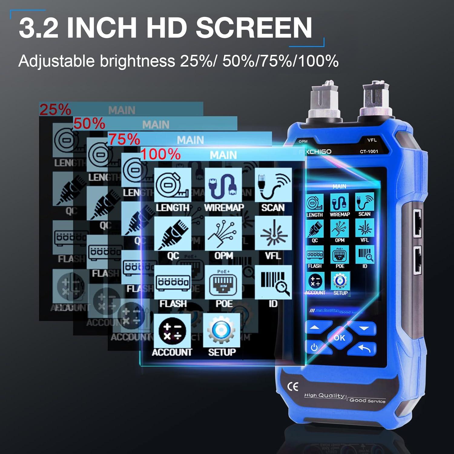 Probador de Cable de Red FIXCHIGO 10 en 1 600m OPM VFL