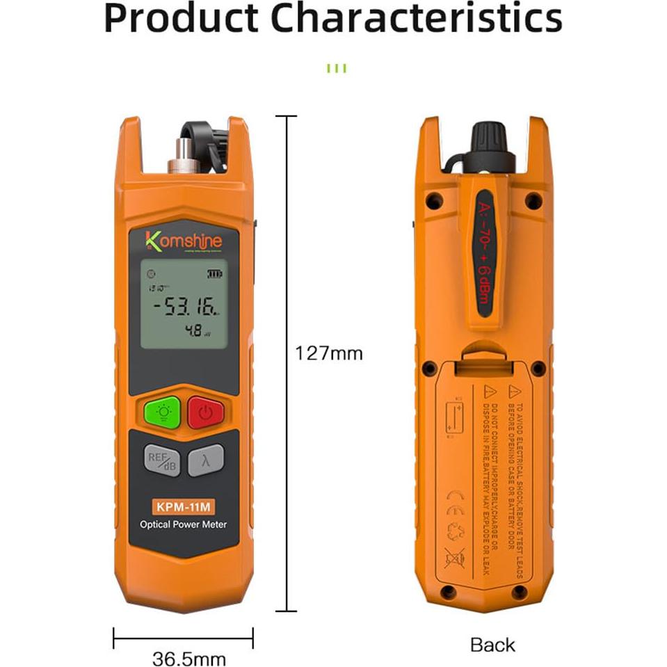 Medidor de Potencia de Fibra Óptica Komshine KPM-11M -50 a +26dBm
