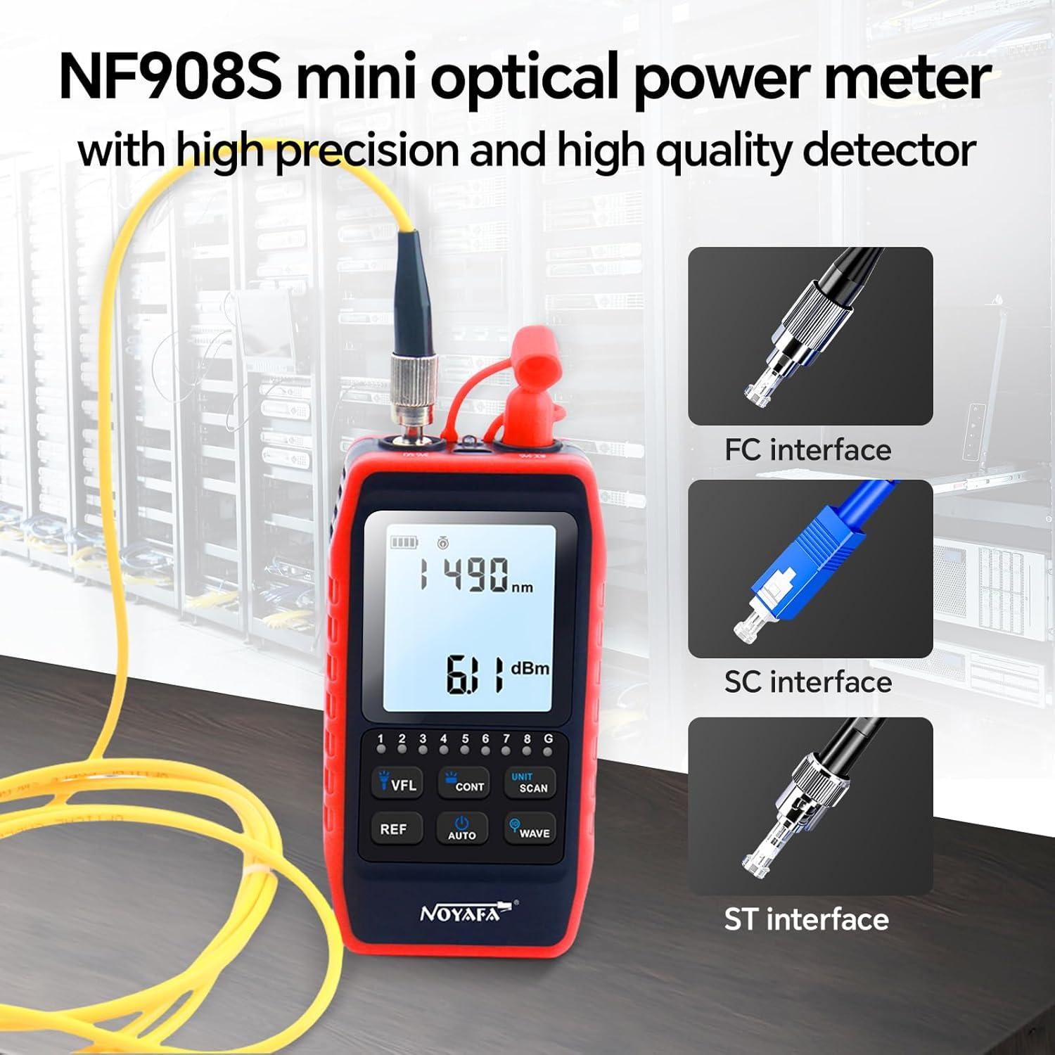 Probador de Fibra Óptica NOYAFA NF-908S con Medidor de Potencia