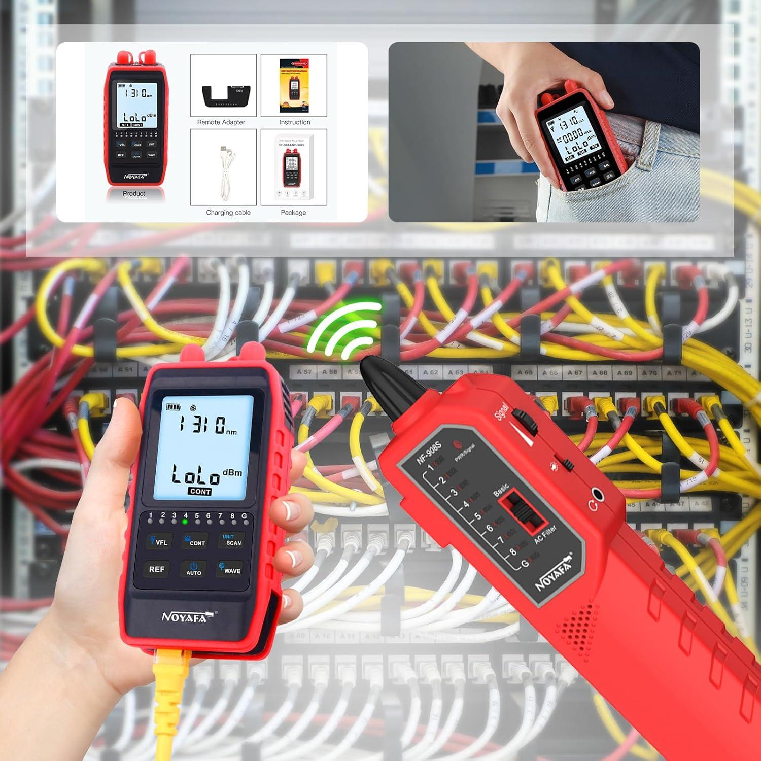 Probador de Fibra Óptica NOYAFA NF-908S con Medidor de Potencia