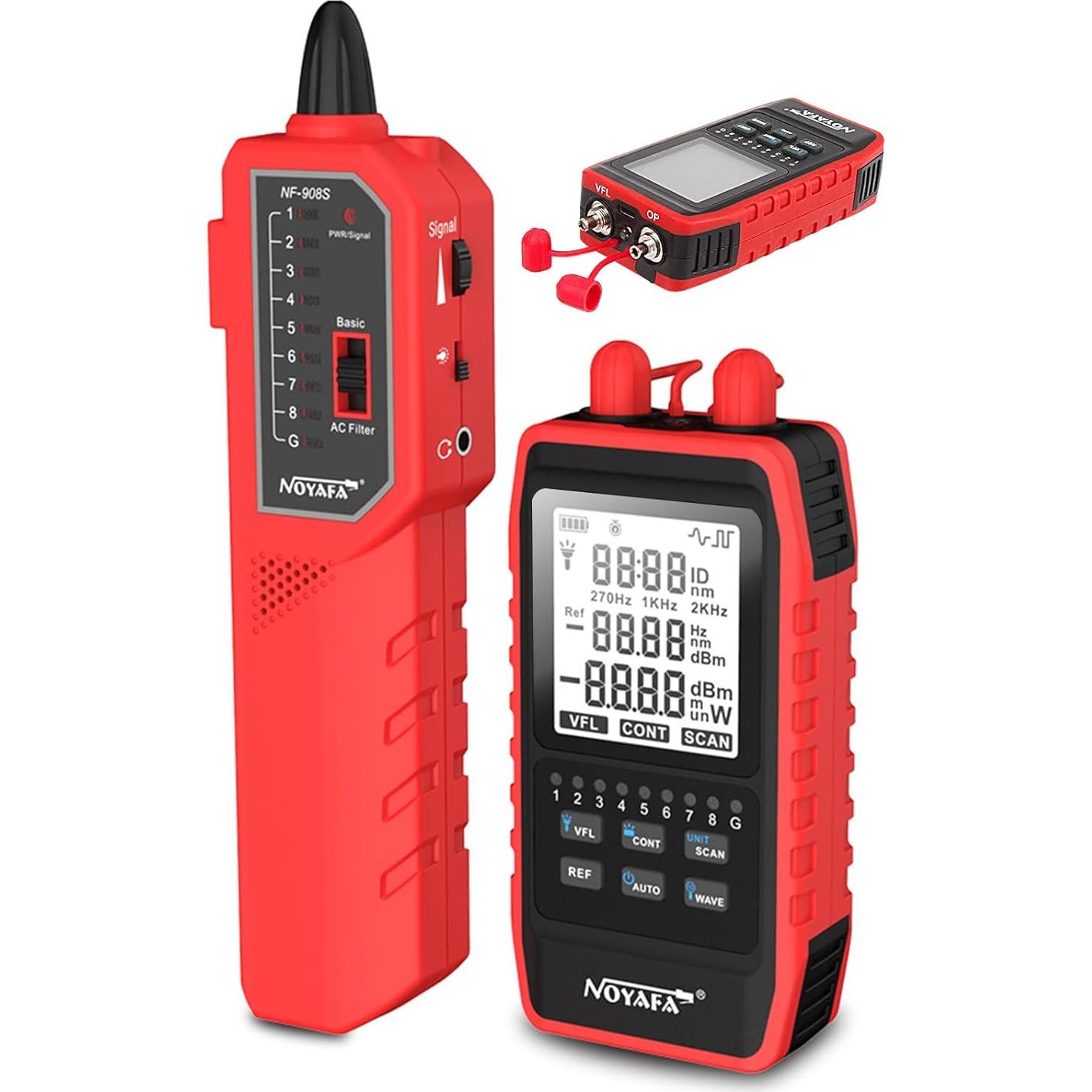 Probador de Fibra Óptica NOYAFA NF-908S con Medidor de Potencia