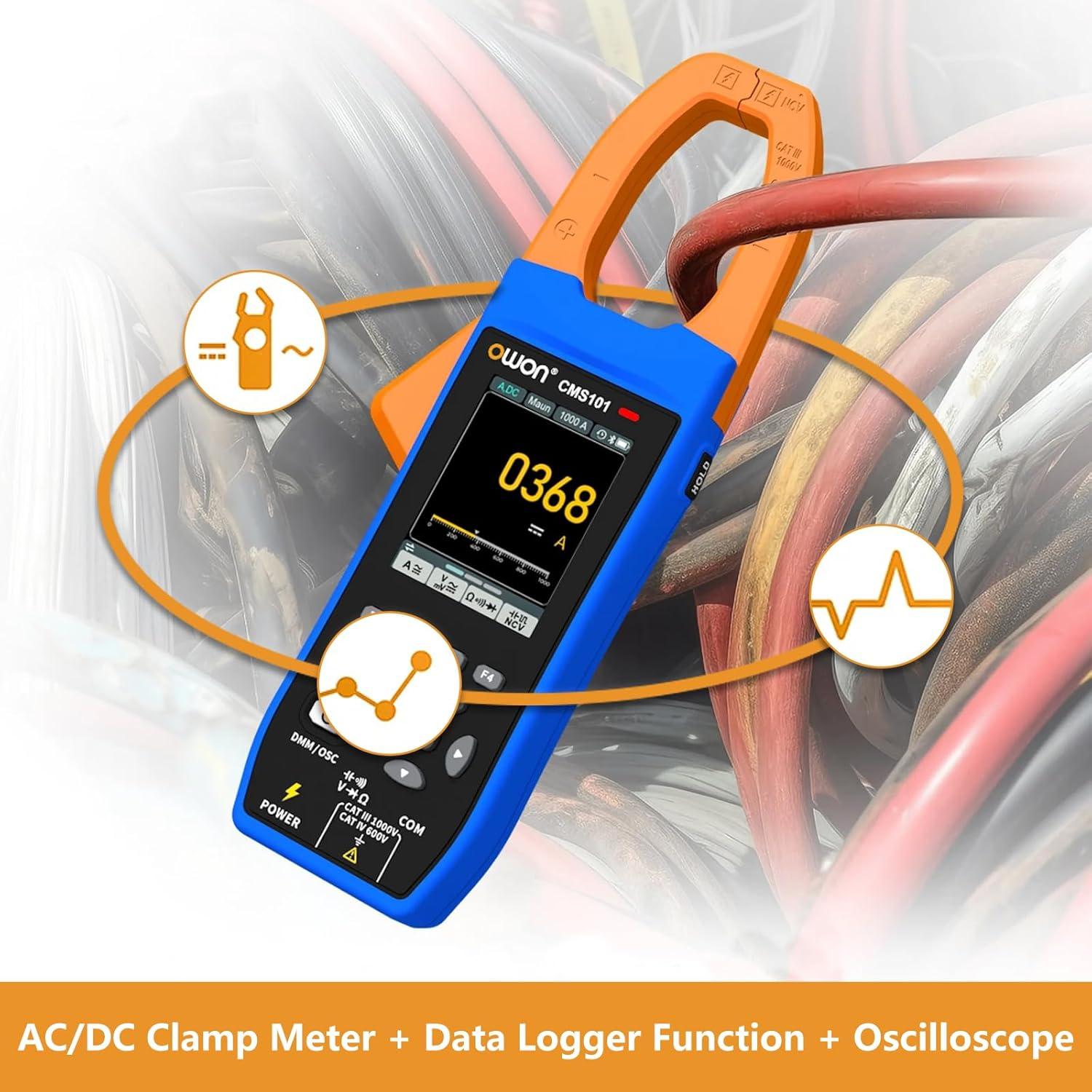 Medidor de Pinza Digital OWON CMS101 3 en 1 True RMS 1000A