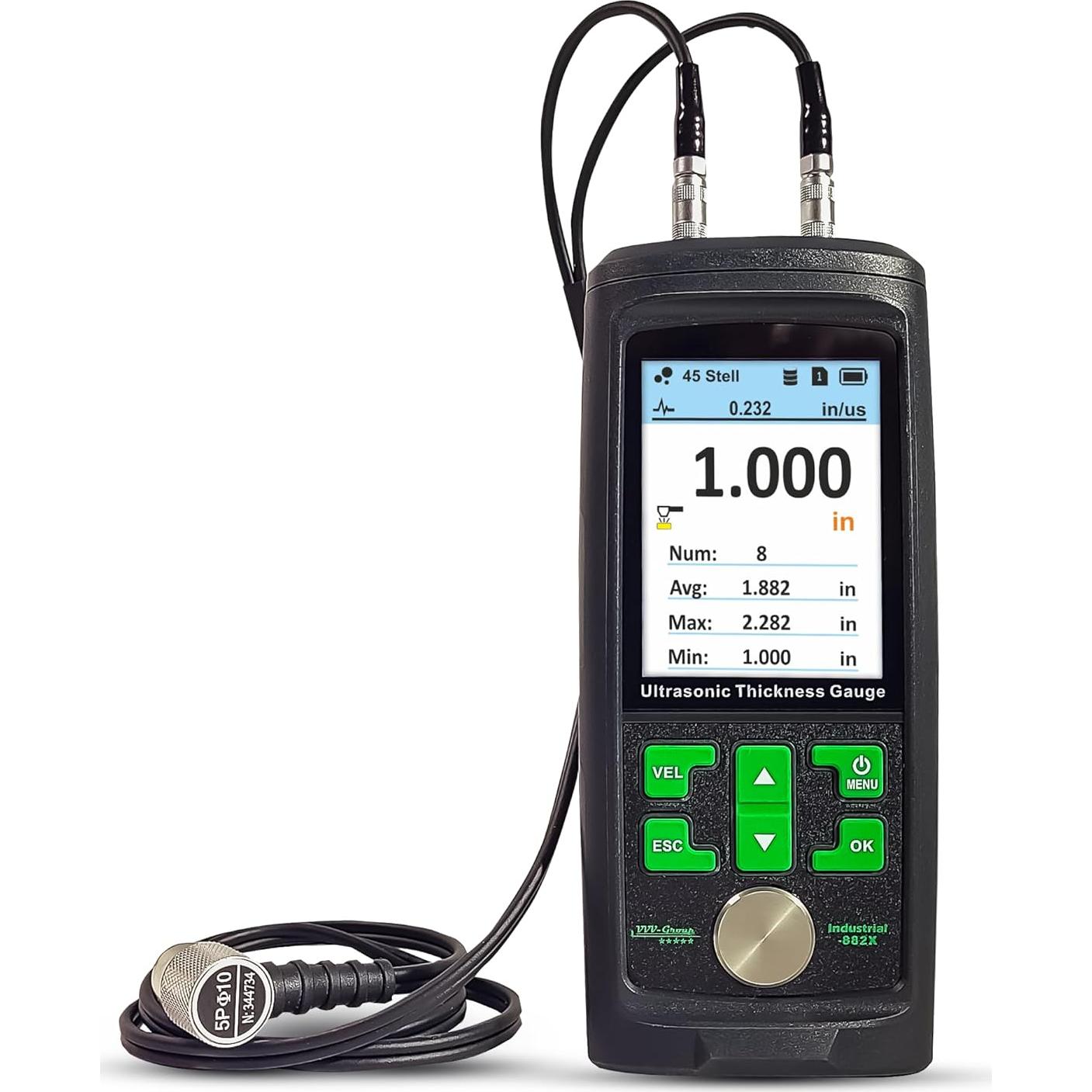 Medidor de Espesor Ultrasónico Industrial-882X - 1-300mm