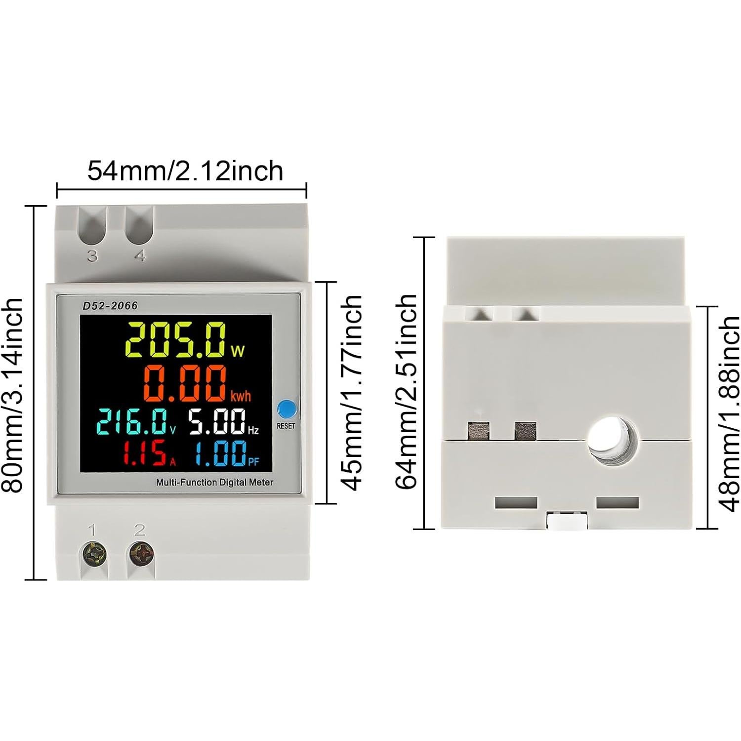 Medidor Digital de Energía Monofásico DWEII D52-2066 2Pack