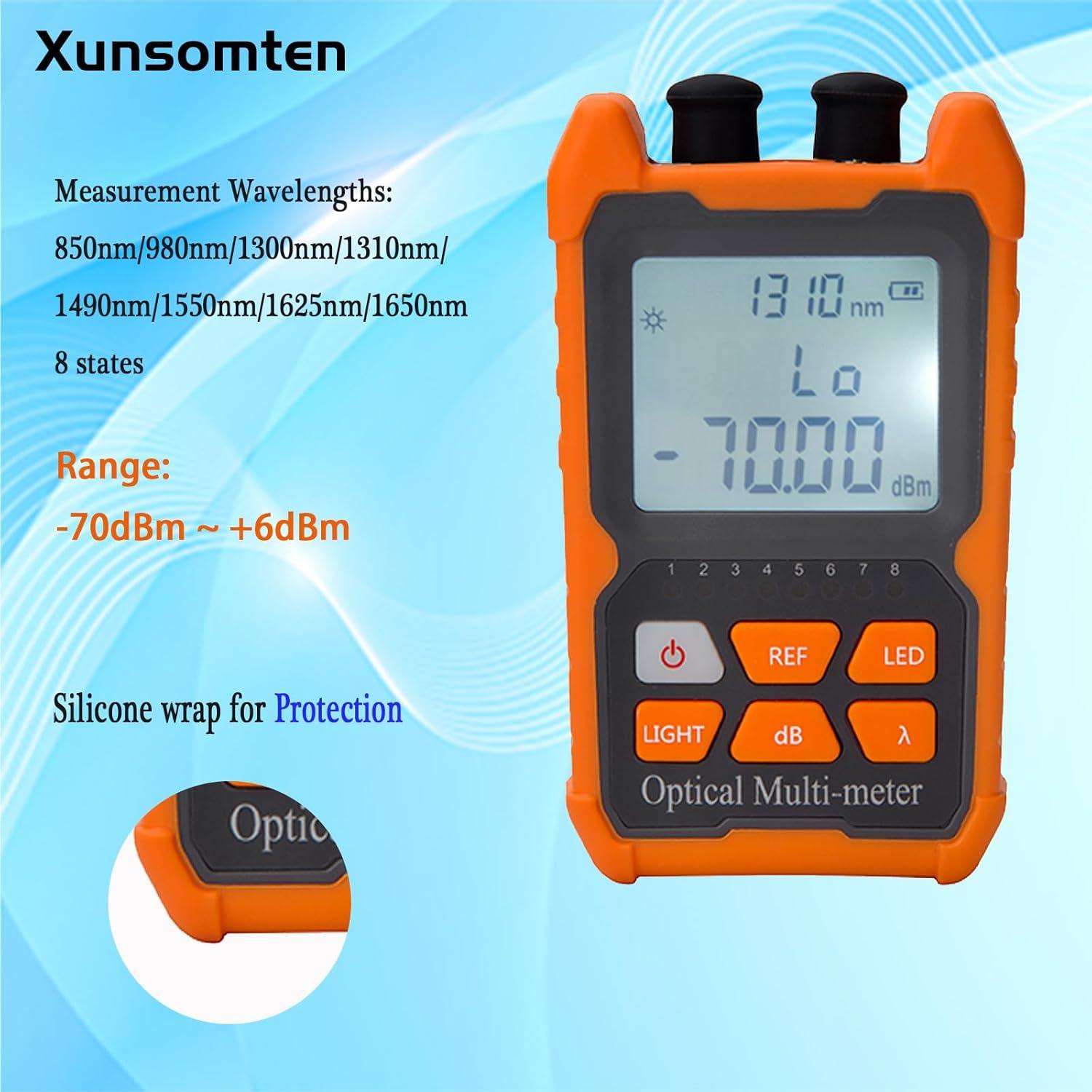 Probador de Fibra Óptica 4 en 1 Xunsomten - Medidor de Potencia y Localizador de Fallas