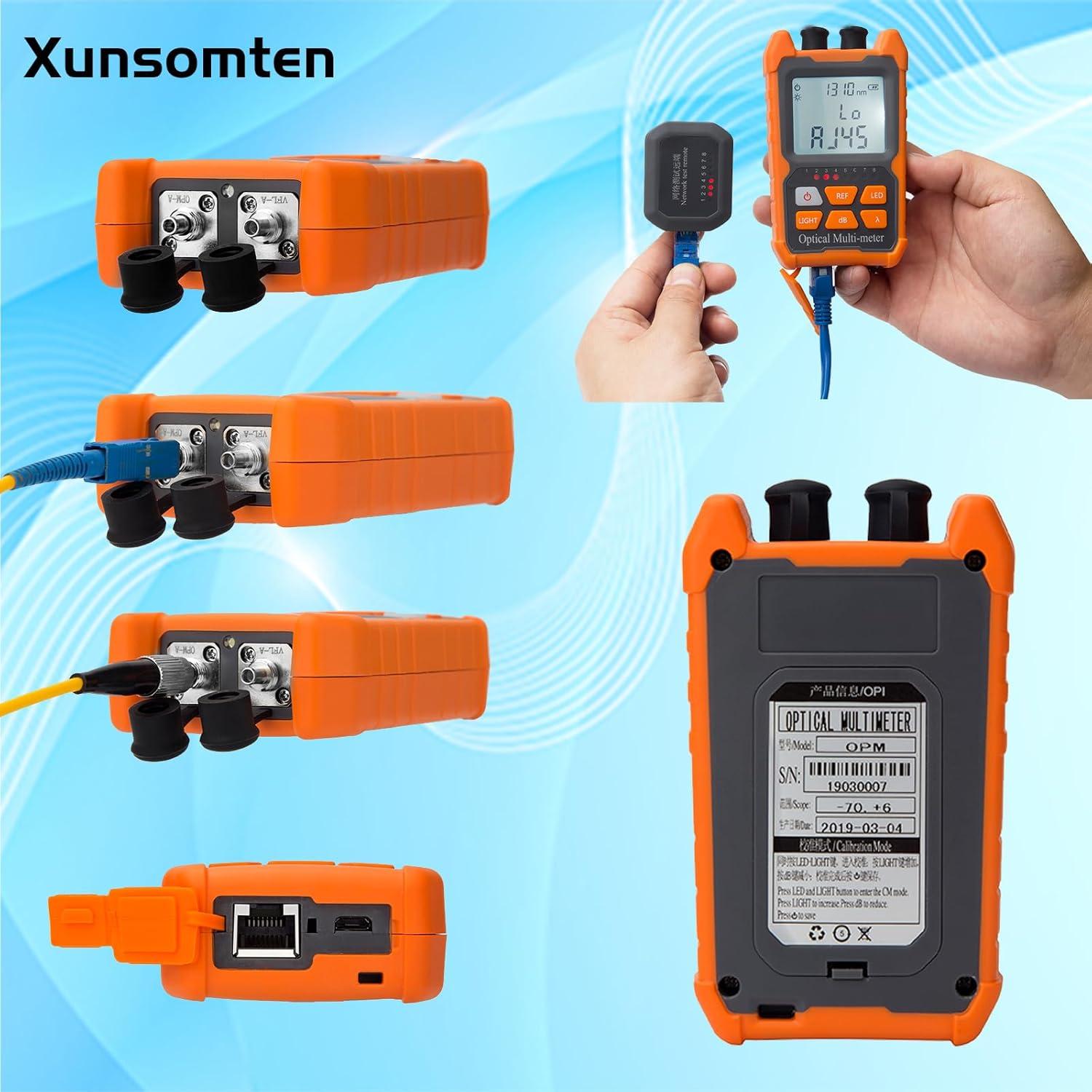 Probador de Fibra Óptica 4 en 1 Xunsomten - Medidor de Potencia y Localizador de Fallas