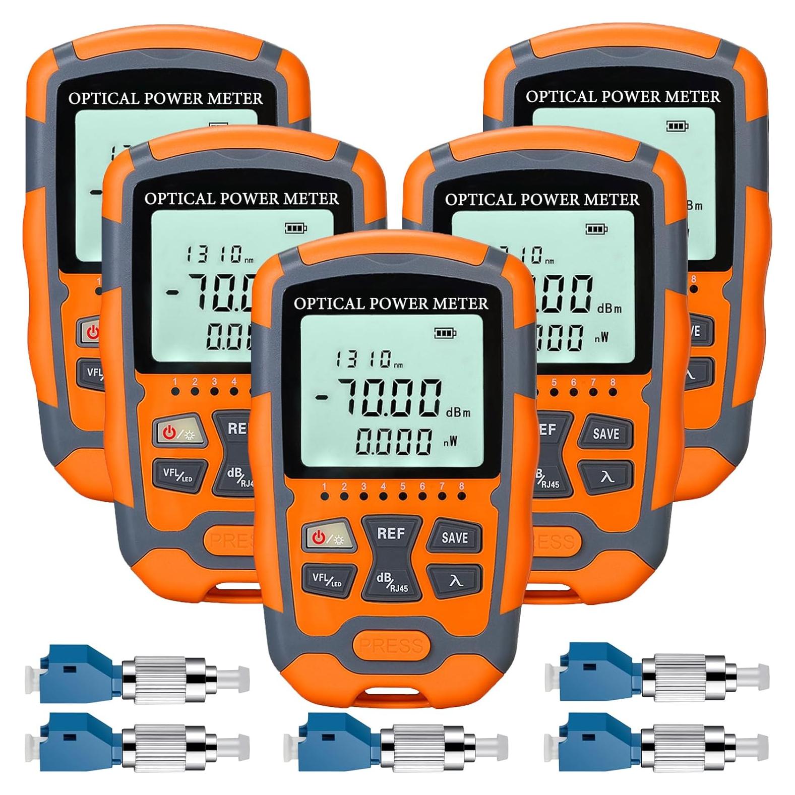 Paquete de 5 Medidores de Potencia Fibra Óptica Duogalia -70 a +10dBm