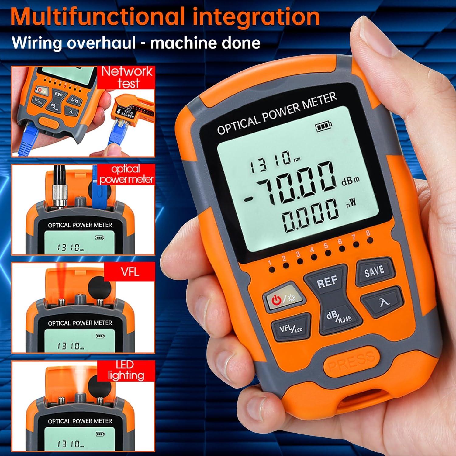Paquete de 5 Medidores de Potencia Fibra Óptica Duogalia -70 a +10dBm