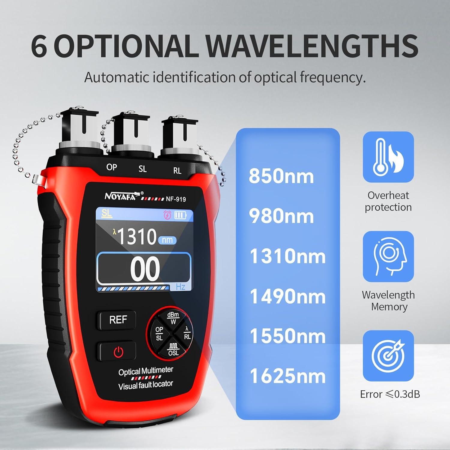 Medidor de Potencia Óptica NOYAFA NF-919 3 en 1 con Localizador