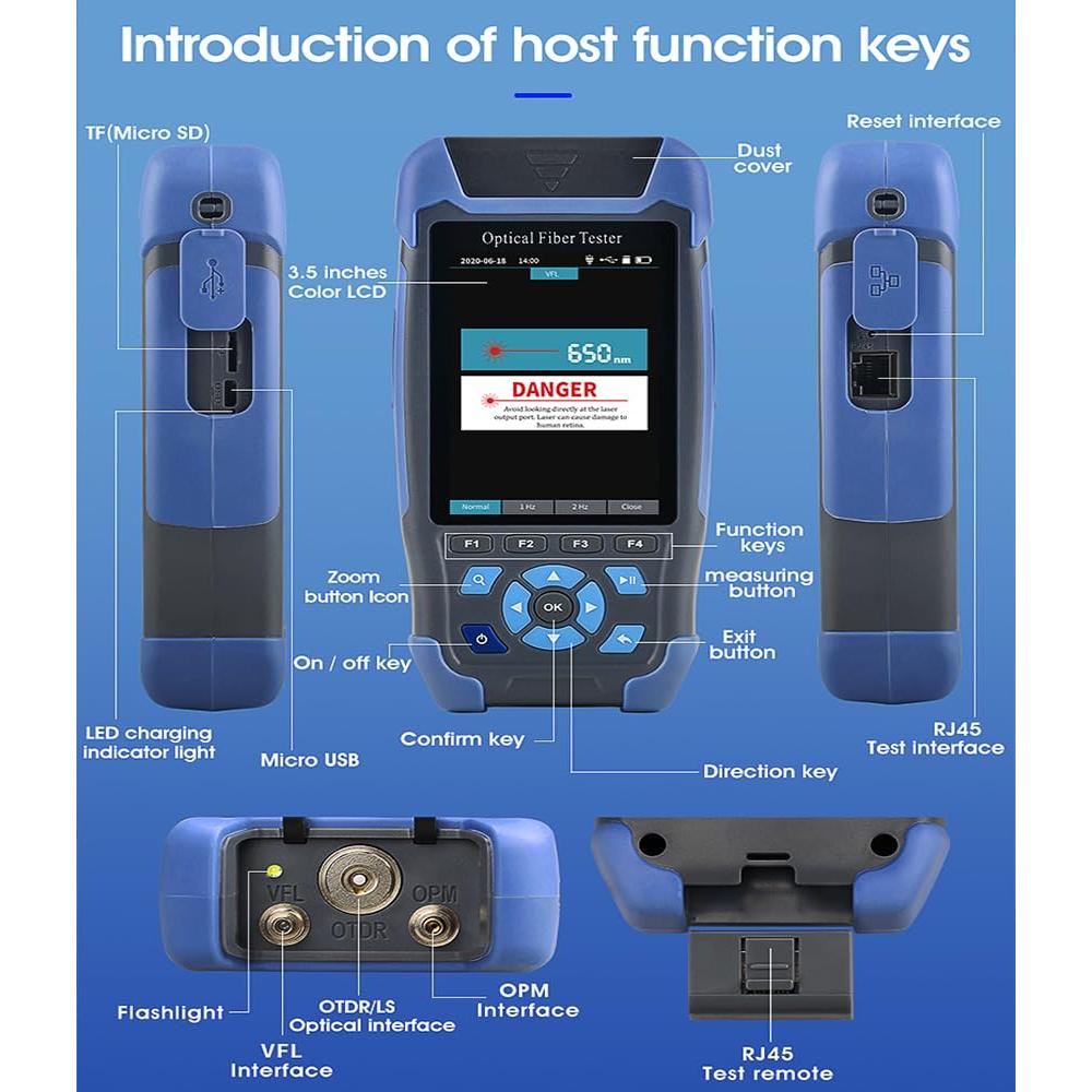 Mini-Pro OTDR Yide 1310/1550nm Multifuncional 5m-60km