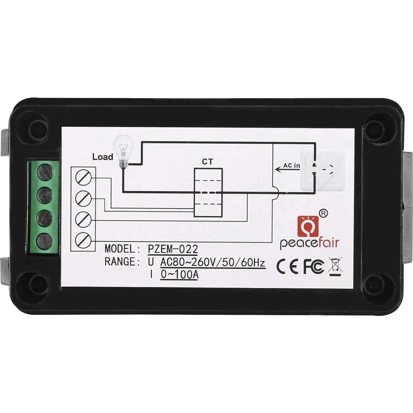 Medidor Digital AC 100A ATNSINC con Pantalla LCD 6 en 1