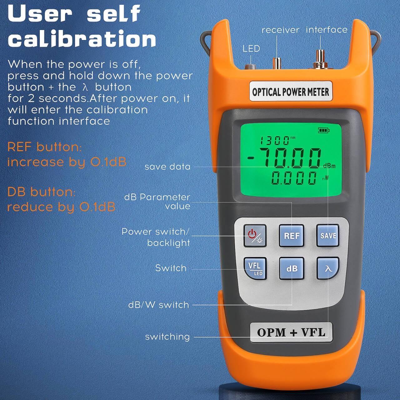 Medidor de Potencia Óptica SAIVXIAN G710B 30-70~+10dBm