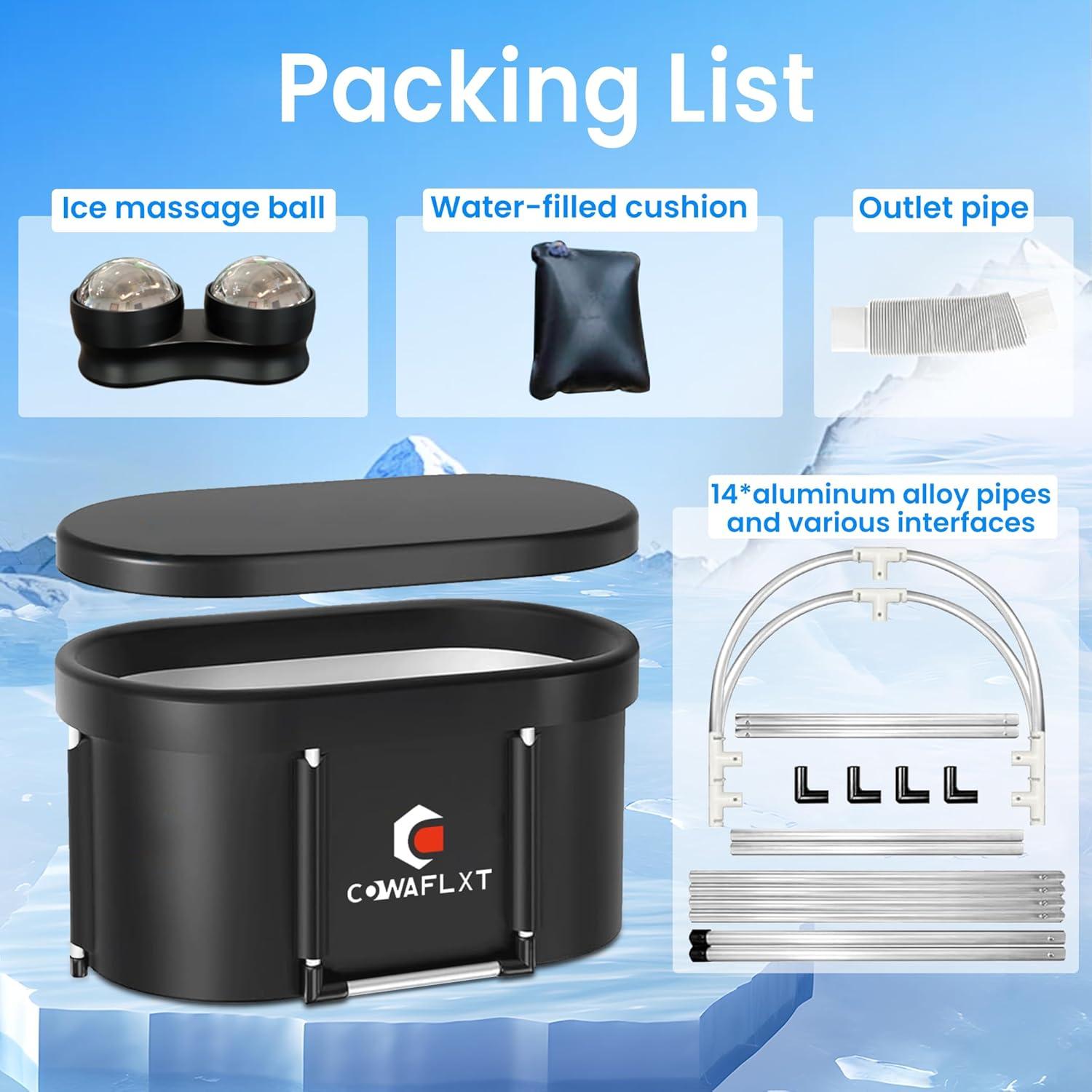 Bañera de Hielo COWAFLXT Ovalada 126 Galones Portátil