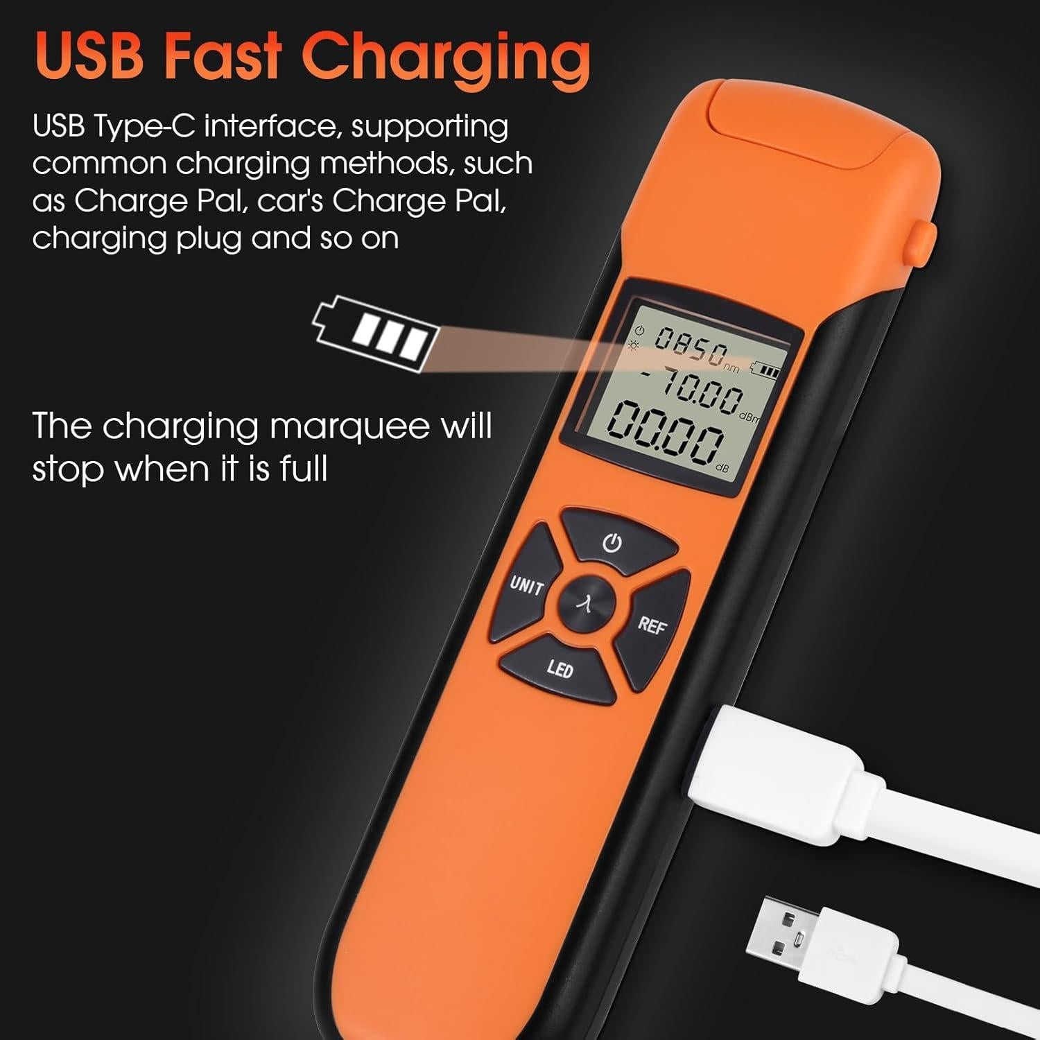 Medidor de Potencia Óptica Duogalia -70 a 10dBm USB-C