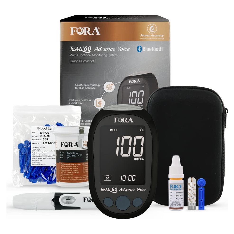Kit de Monitoreo de Glucosa Fora Test N'GO Advance Voice