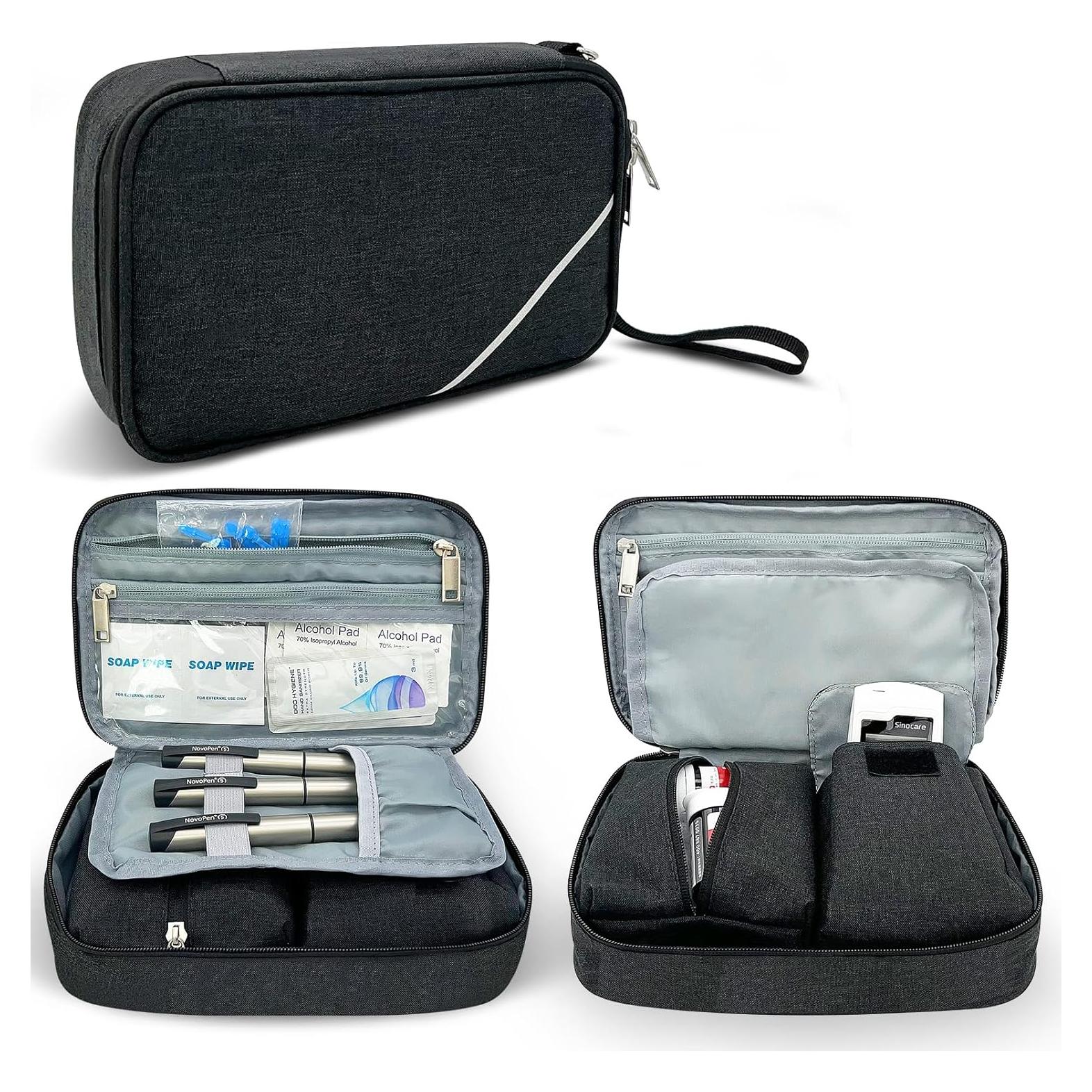 Estuche de Suministros Diabéticos Chelvvg Negro 22.6x14cm